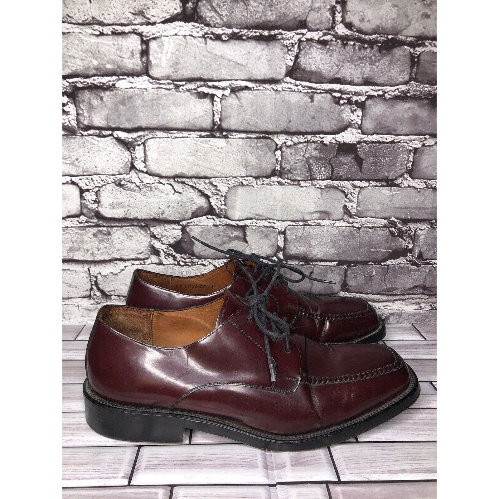Cole Haan Cole Haan Burgundy Leather Square Toe Oxfords Dress Shoes Me Size US 11 / EU 44 - 19 Thumbnail