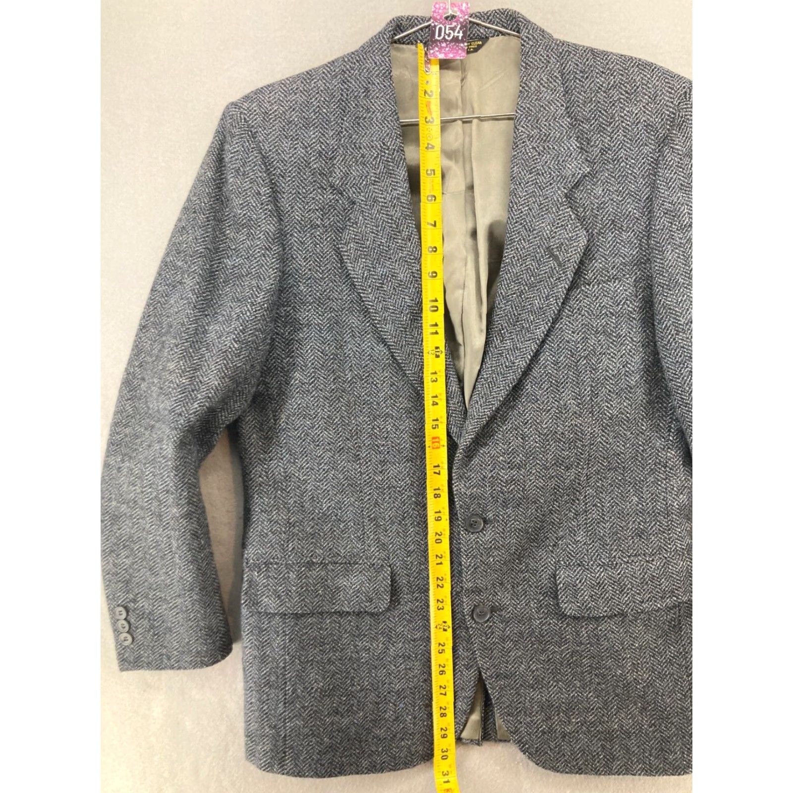 Vintage VINTAGE Nino Cerruti Suit Jacket Blue Wool Herringbone Business Classic Fit L Mens Size 42R - 3 Thumbnail