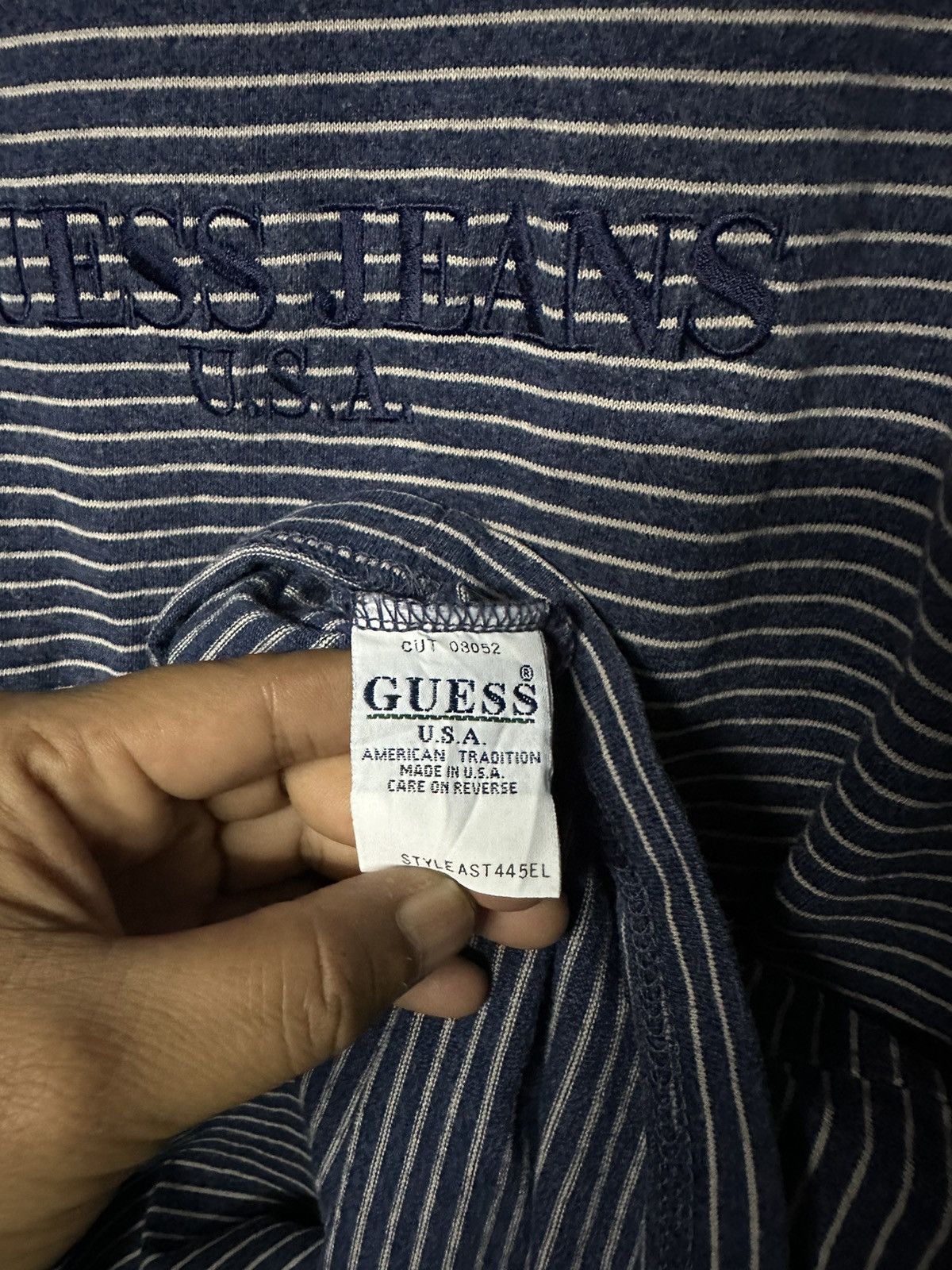 Guess × Vintage Vintage 90s Guess Stripe Faded Tee A$ap Rocky Size US XL / EU 56 / 4 - 5 Thumbnail