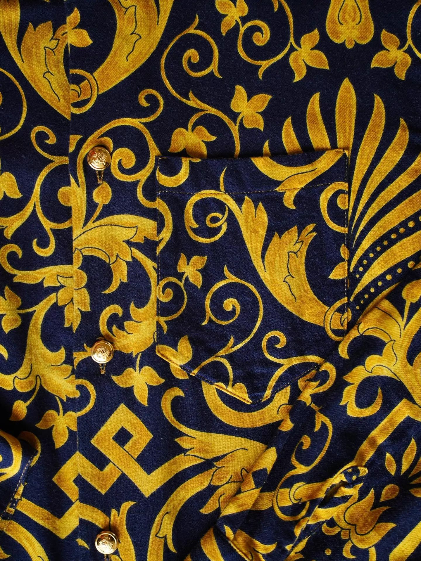 Ganni Gianni Versace Baroque Print Relaxed Italian Shirt Size XXS / US 00 / IT 34 - 8 Thumbnail