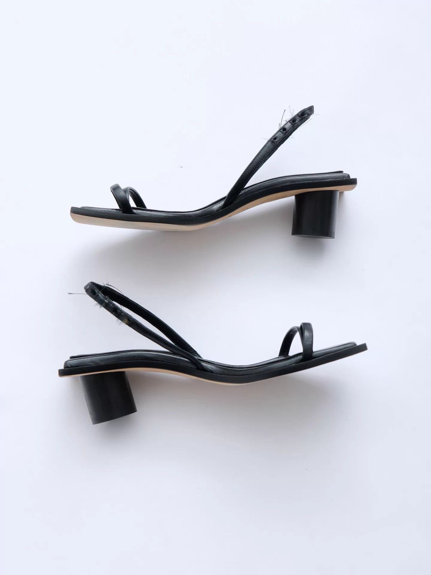 Helmut Lang Helmut Lang Black Square Toe Block Heel Sandal 37 Size US 6.5 / IT 36.5 - 3 Thumbnail