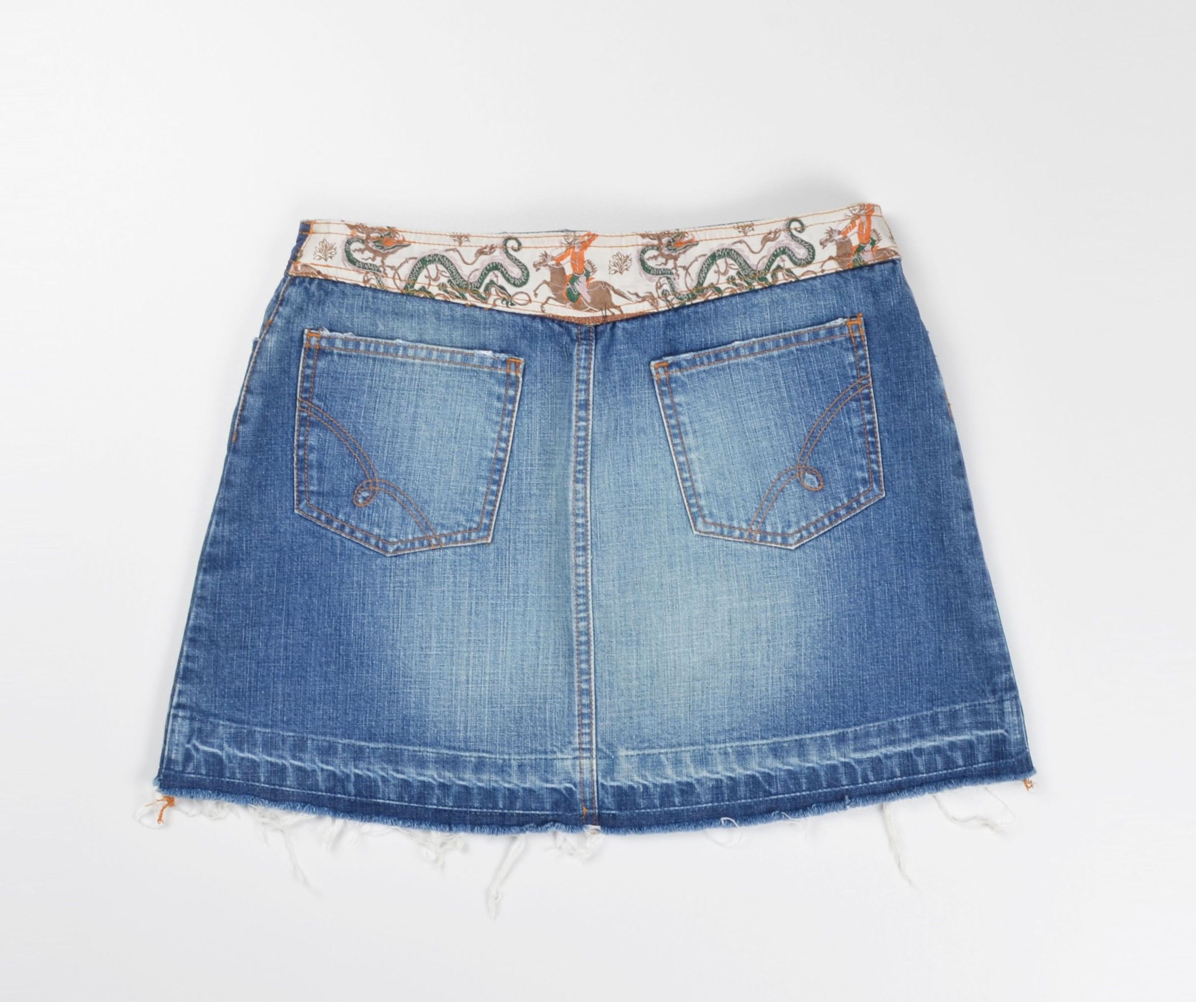 Other Kookai Y2K Patchwork Embroidered Pocket Detail Raw Hem Skirt Size 28" / US 6 / IT 42 - 4 Thumbnail