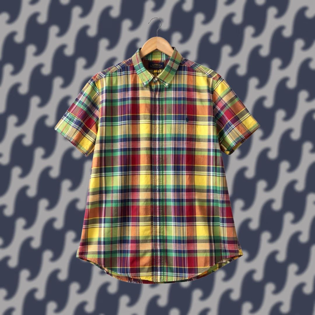 Polo Ralph Lauren Polo Ralph Lauren Shirt Mens L Multicolor Plaid Button-Down Short Sleeve Classic Fit Madras Size US L / EU 52-54 / 3 - 1 Thumbnail
