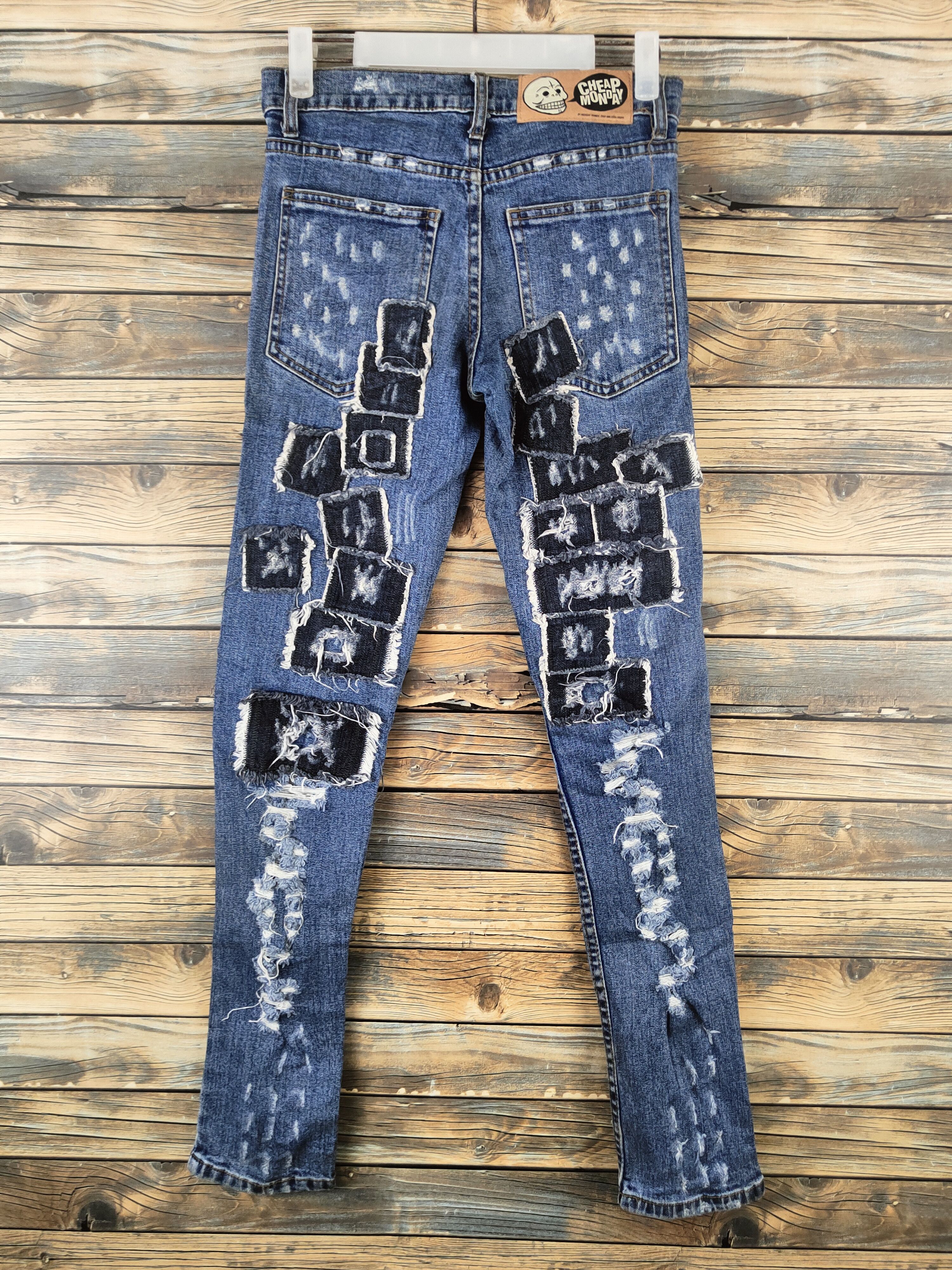 Cheap Monday DL Cheap Monday Blue Distressed Ripped Jeans #46-780 Size US 26 / EU 42 - 8 Thumbnail