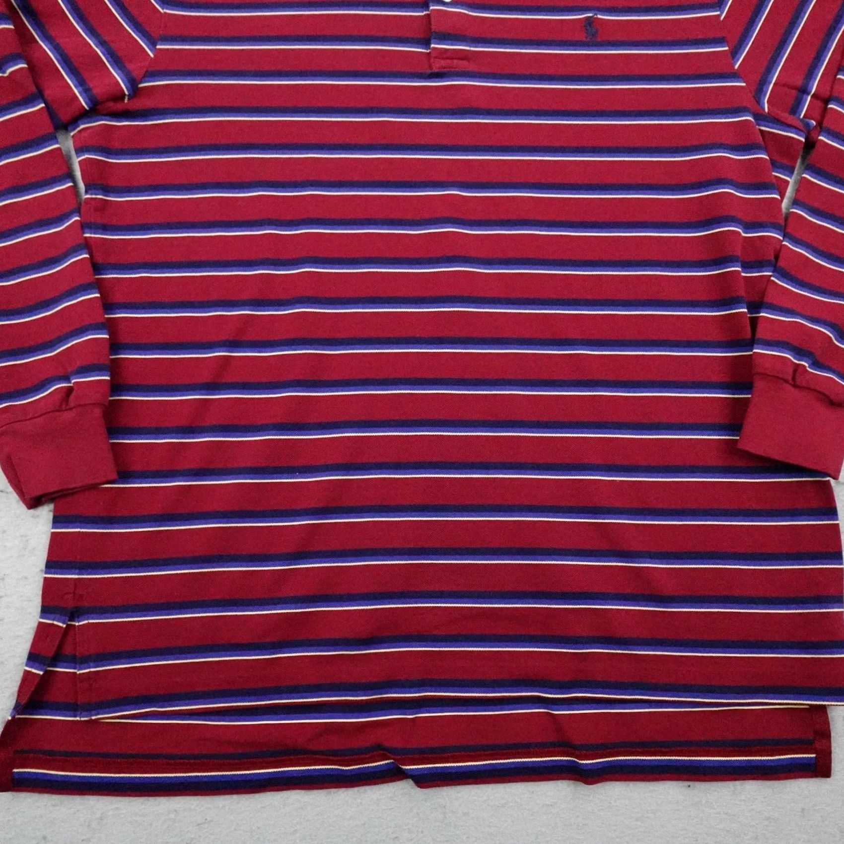 Polo Ralph Lauren VINTAGE Polo Ralph Lauren Golf Shirt Mens Medium Red Blue Stripes Pima Cotton Size US M / EU 48-50 / 2 - 3 Thumbnail