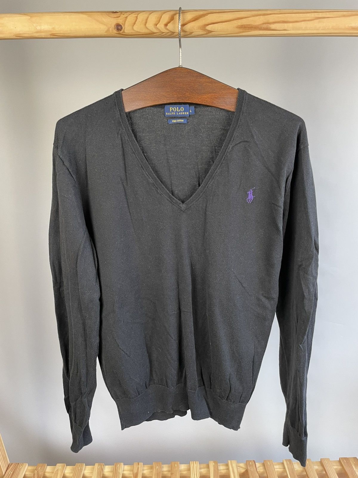 Polo Ralph Lauren Polo Ralph lauren v neck cotton sweater size L Size L / US 10 / IT 46 - 1 Thumbnail