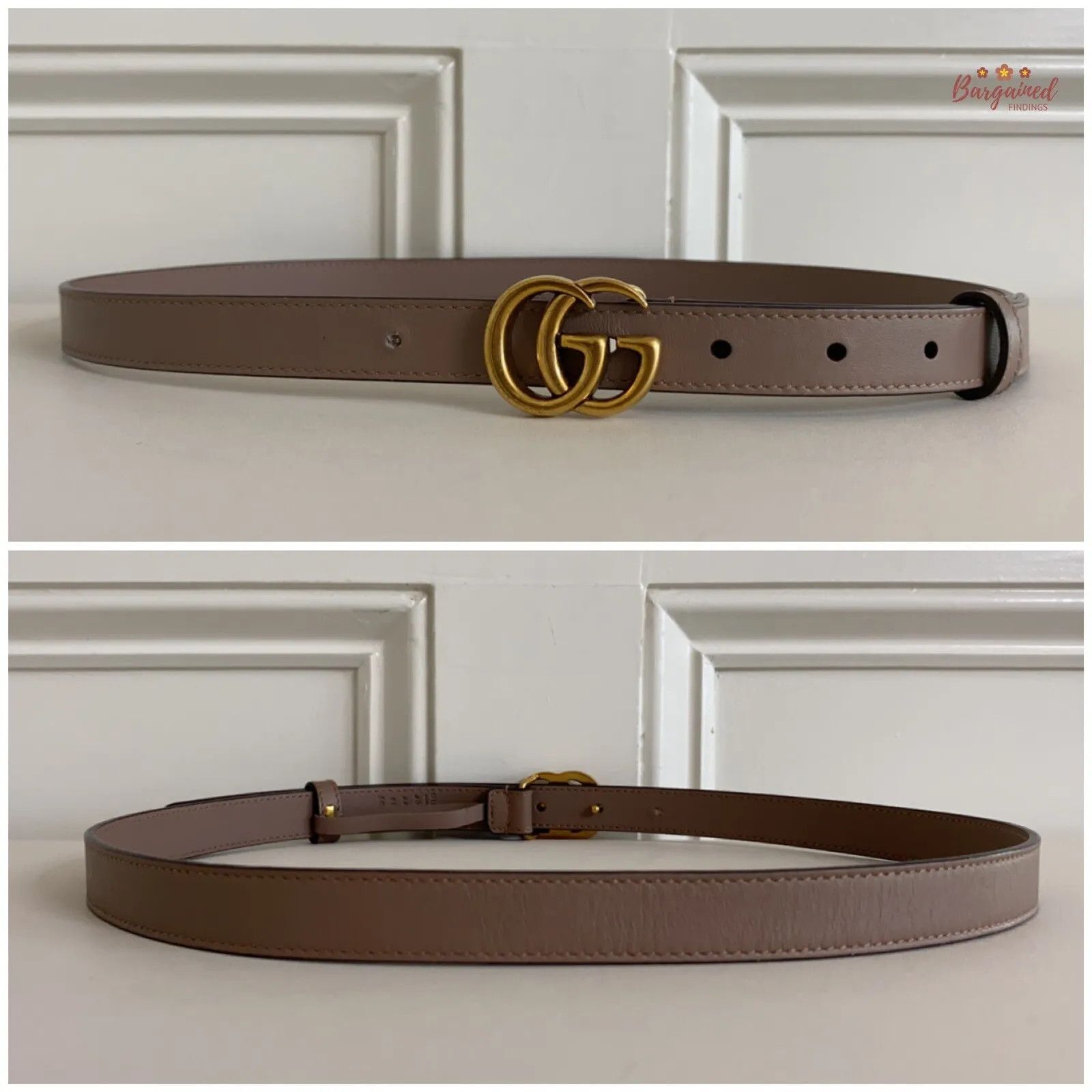 Gucci Gucci Porcelain Rose Calfskin Leather Double G Buckle Belt Size 30 - 5 Thumbnail