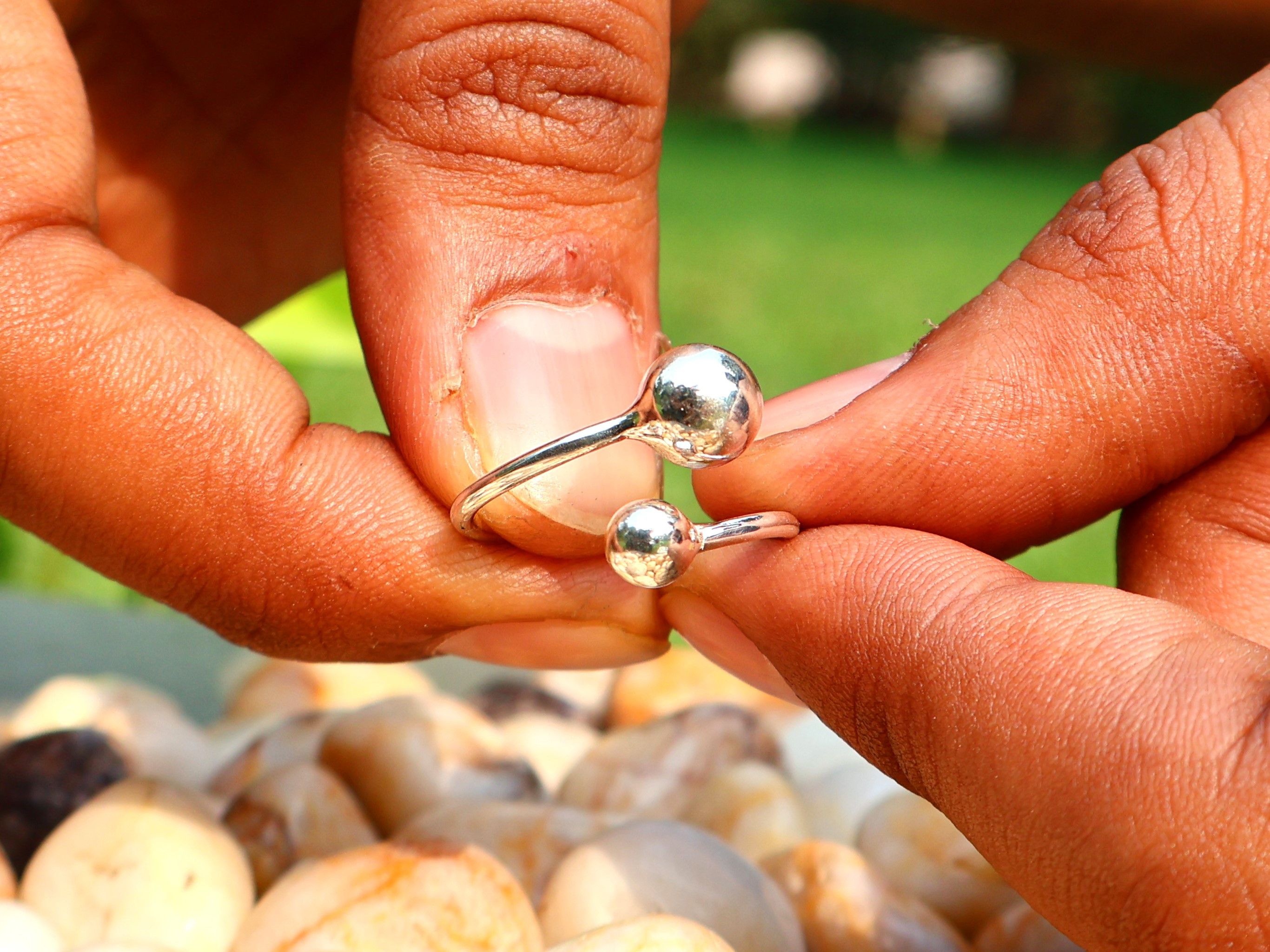 Handmade Double Ball Ring, Handmade Women Ring, Sterling Silver Ring Size ONE SIZE - 6 Thumbnail