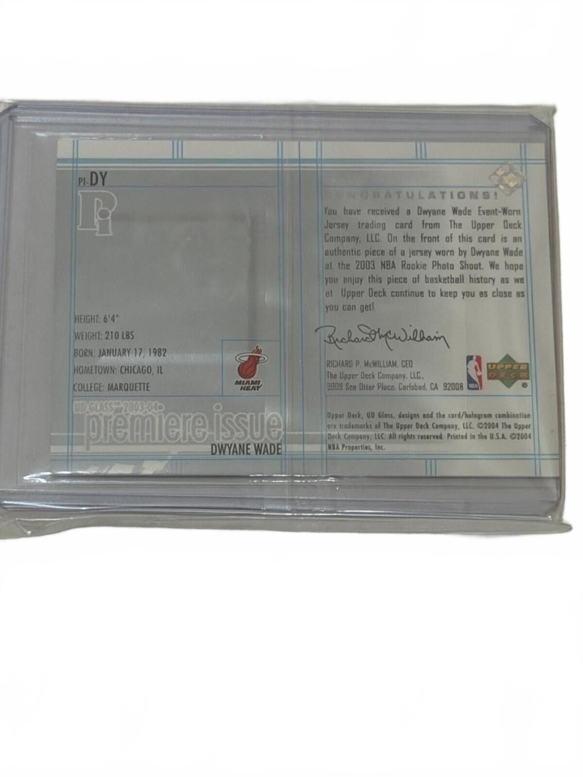 Other 2003-04 UD Glass Premiere Dwyane Wade RC #PI-DW Size ONE SIZE - 7 Thumbnail