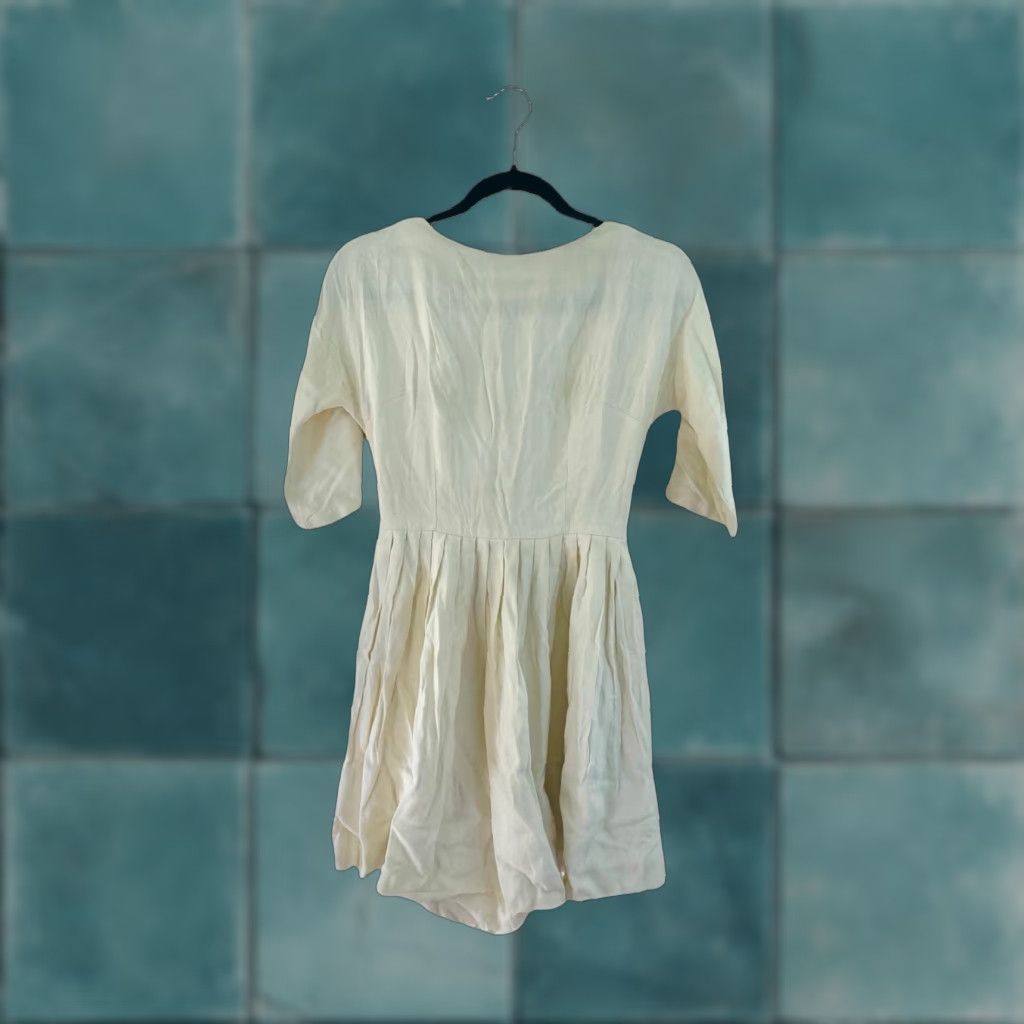 Vintage VINTAGE fit and flare pleated skirt dress womens XS 70s yellow 70s Womens XS Dress pleated fit and flare Size 26" / US 2 / IT 38 - 1 Thumbnail