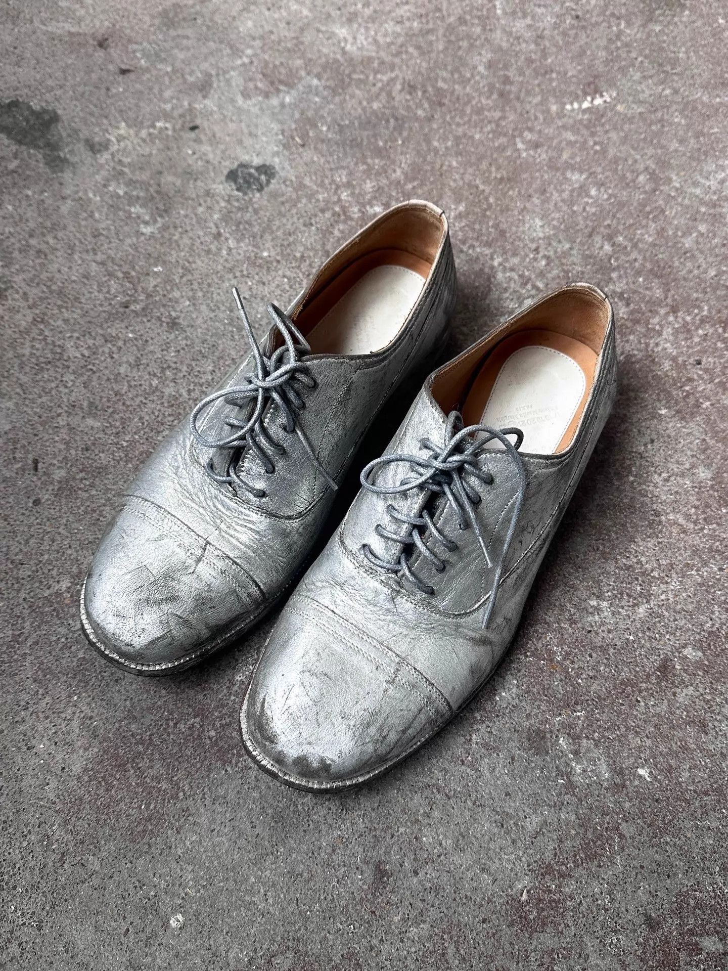 Other Maison Martin Margiela Martin Painted Silver Derbies Size US 6.5 / IT 36.5 - 1 Thumbnail