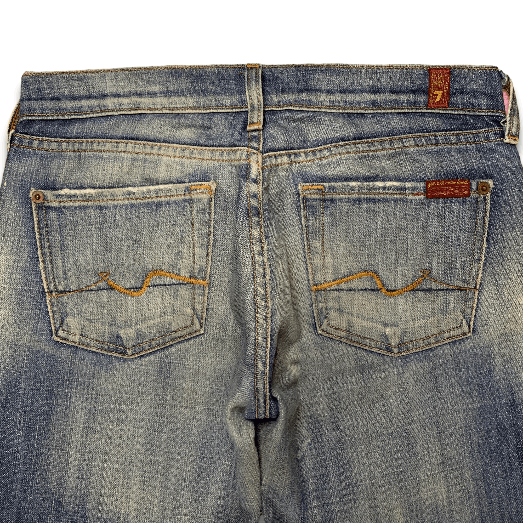 7 For All Mankind Vintage USA 7 For All Mankind Mud Wash Flare Denim Jeans Size 30" / US 8 / IT 44 - 5 Thumbnail