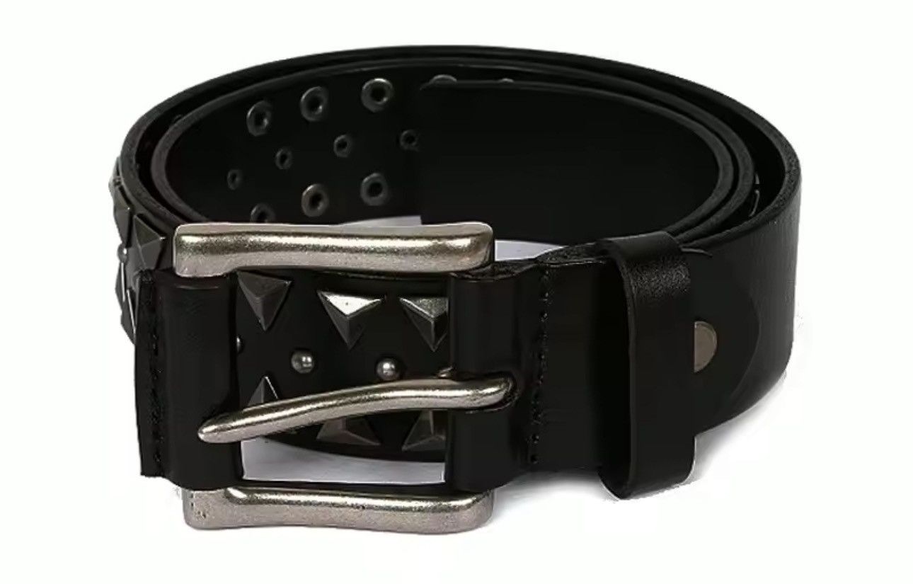 Leather × Other Heavy Metal Genuine Leather Rivert Punk Belt Size ONE SIZE - 4 Thumbnail