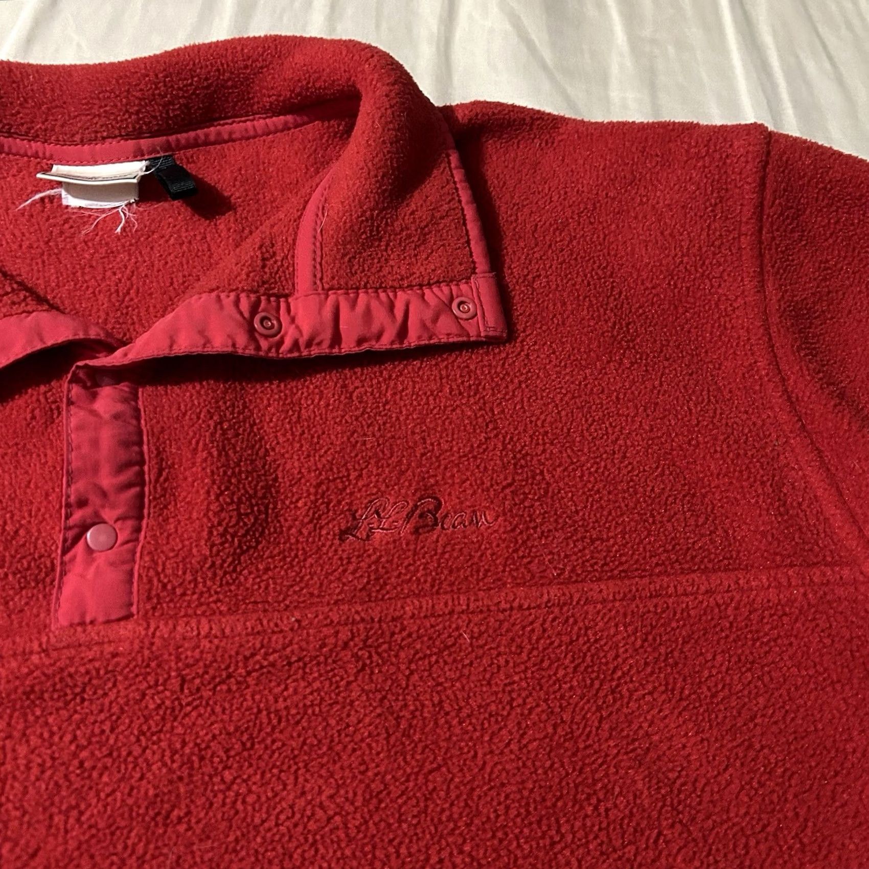 Vintage VINTAGE L.L. Bean Synchilla Fleece Pullover Red Size M Men Sweatshirt 90s Size US M / EU 48-50 / 2 - 2 Thumbnail
