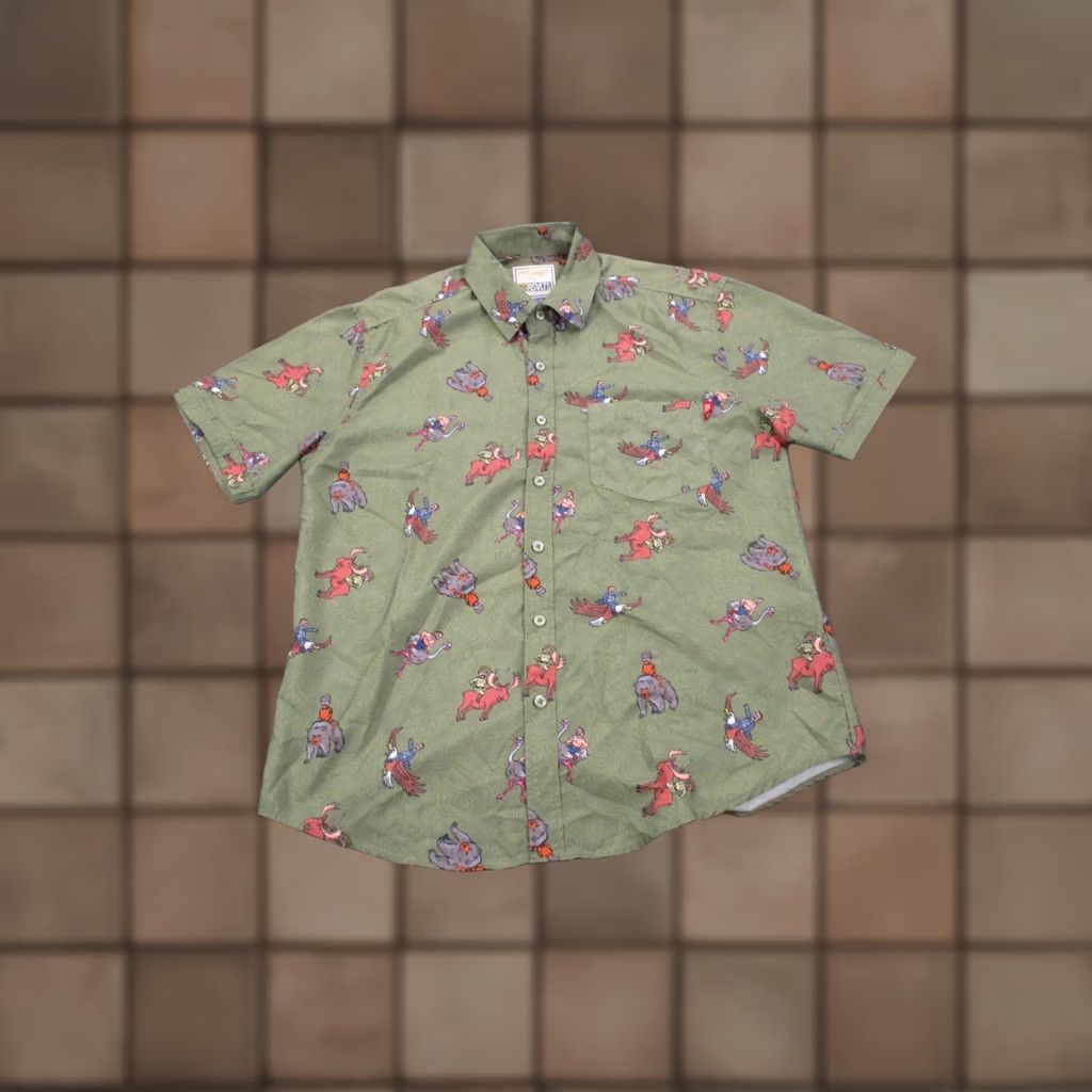 Olive RSVLTS Sandlot Shirt Mens M Regular Fit Roosevelts Preppy Graphic Olive Green Shirt Size US M / EU 48-50 / 2 - 1 Thumbnail