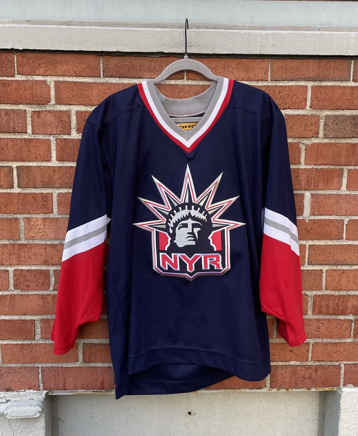Vintage (1996) New York Rangers Lady Liberty Hockey Jersey