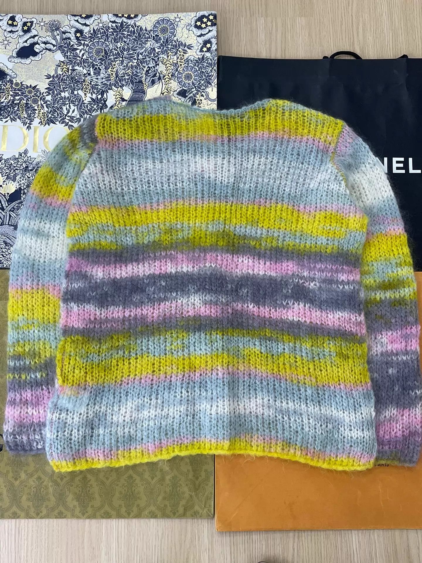 Other Gauchere Multicolor Striped Open Knit Sweater Size 36 Size XS / US 0-2 / IT 36-38 - 2 Thumbnail