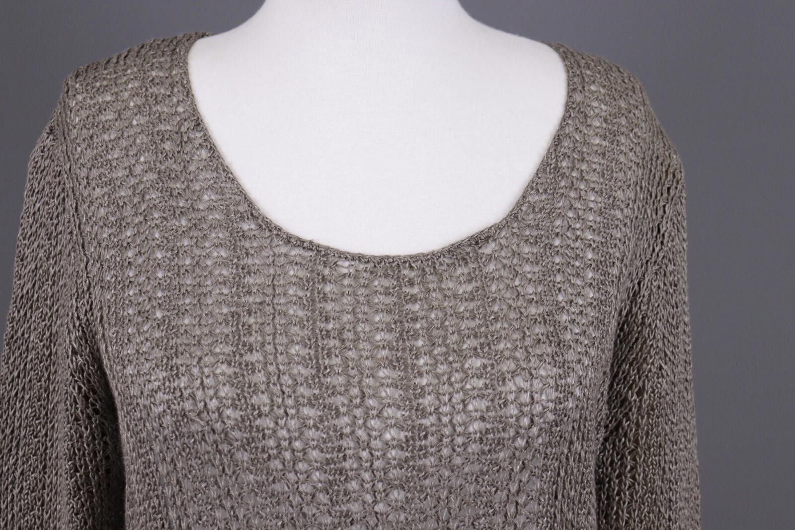 Oscar De La Renta Oska Brown Lagenlook Relaxed Linen Sweater Size 2 / M Size XS / US 0-2 / IT 36-38 - 4 Thumbnail