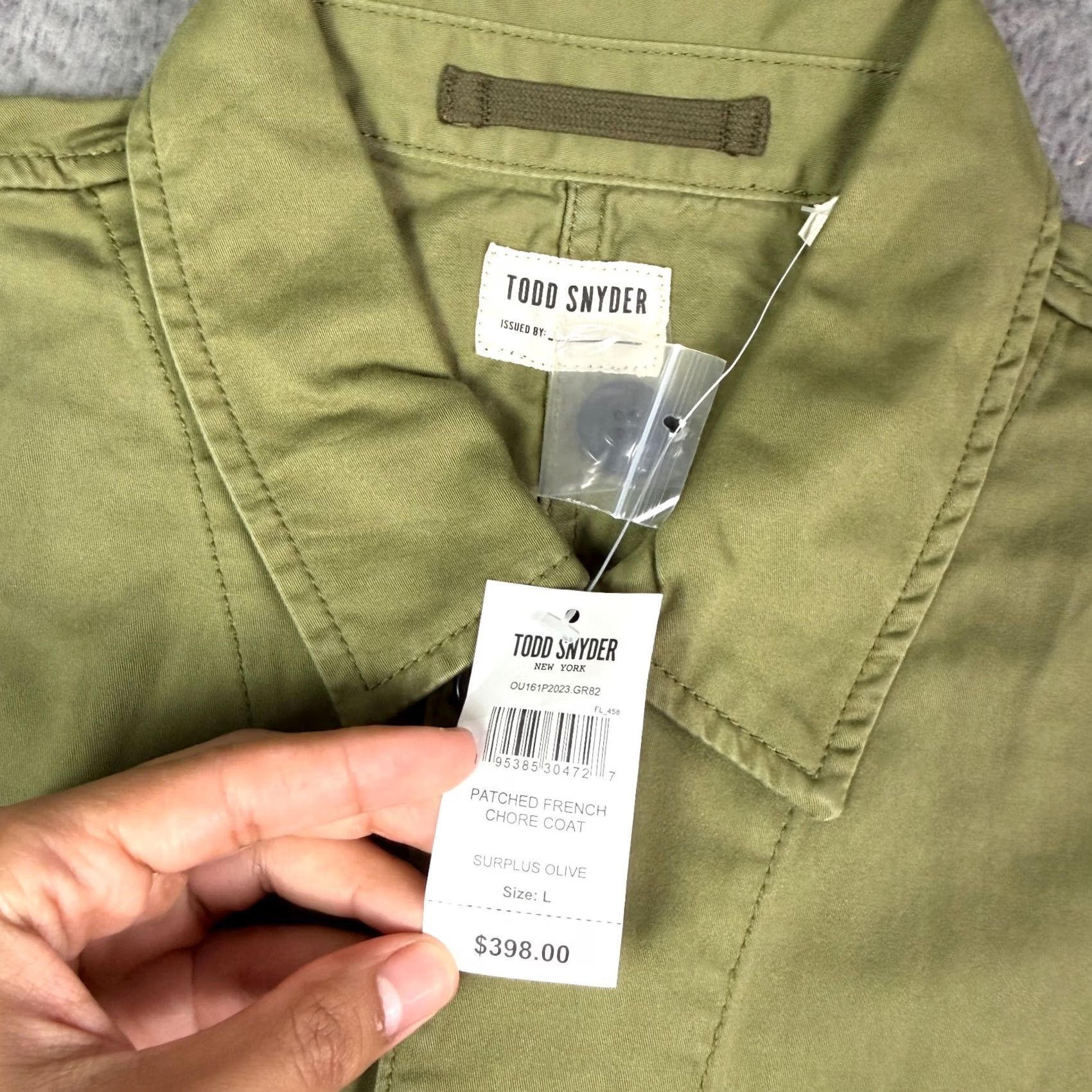 Todd Snyder Todd Snyder Patched French Chore Coat Mens L Green Military Shirt Jacket NEW Size US L / EU 52-54 / 3 - 3 Thumbnail