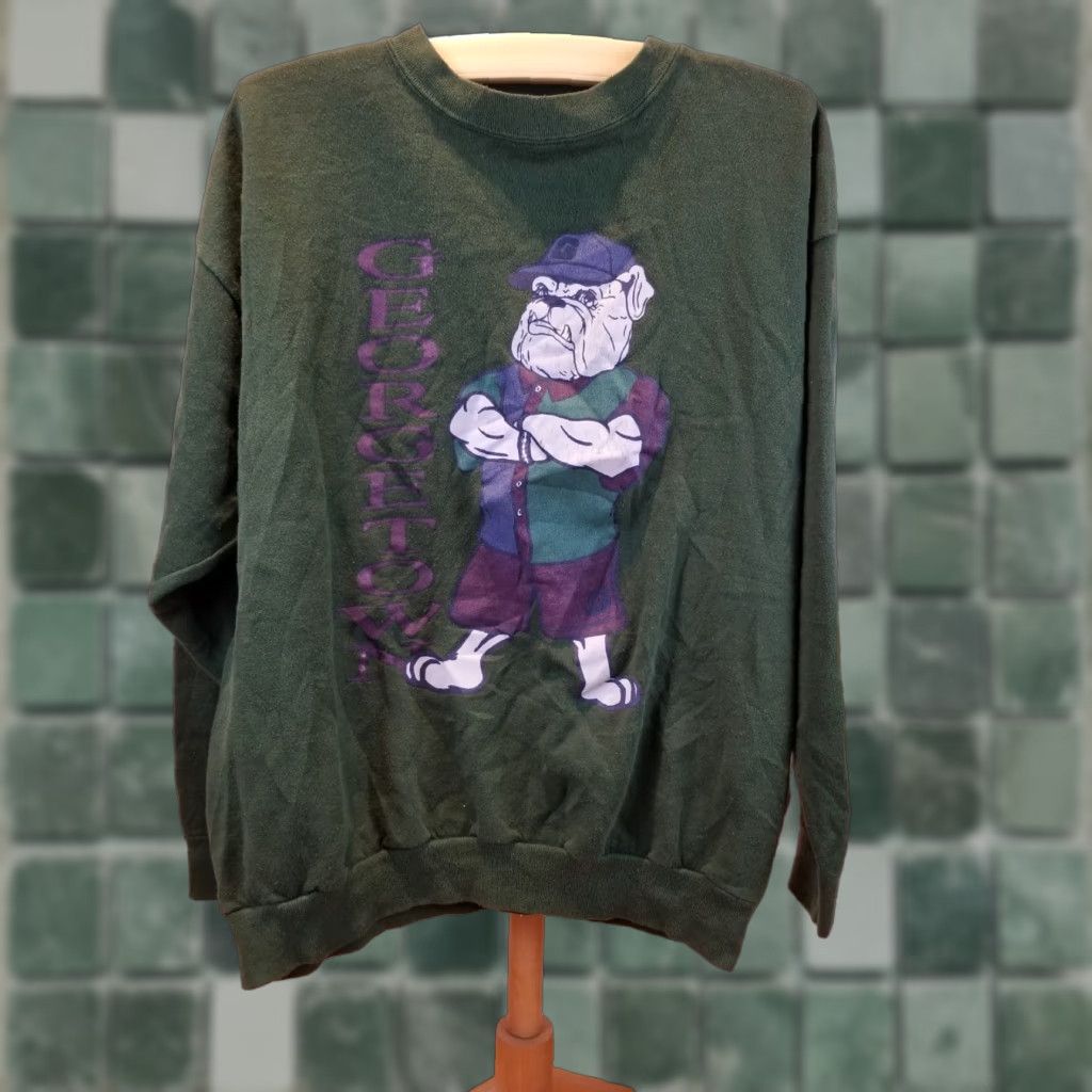 Vintage VINTAGE Georgetown University Hoyas Green Sweatshirt XL 90s Mens Pullover Sweatshirt Shirt Hoodie Long Sleeve XL Size US XL / EU 56 / 4 - 1 Thumbnail