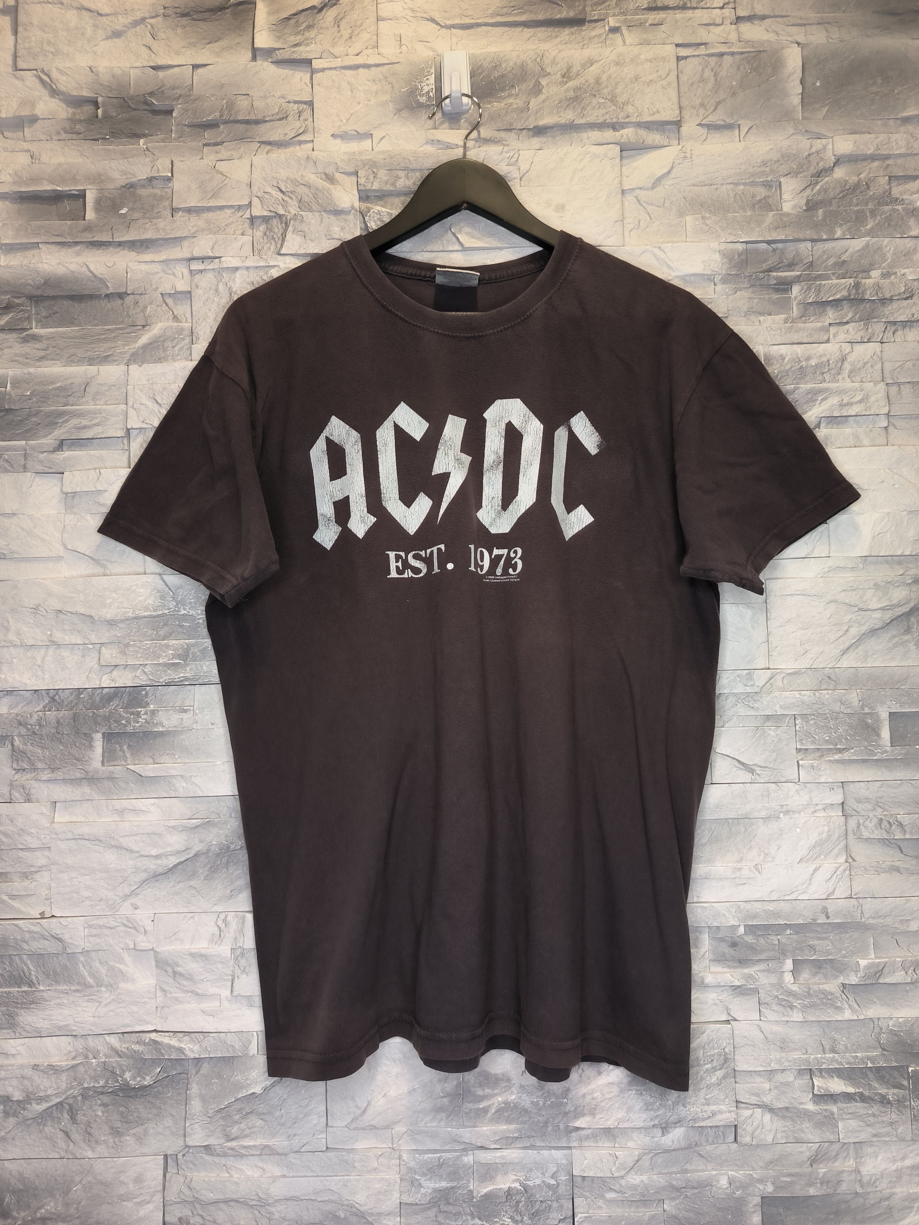 AC/DC Vintage ACDC T-Shirt 2009 00s Brown Licensed Size US L / EU 52-54 / 3 - 1 Thumbnail
