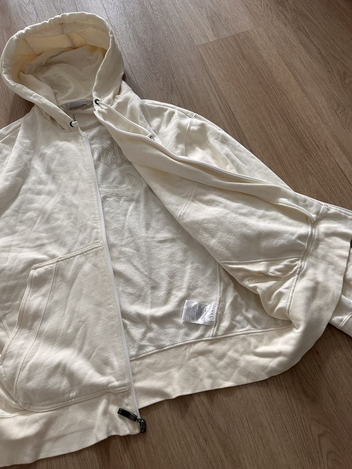 Nike Nike Vintage Y2K Embroidered Cream Zip-Up Hoodie X-Large Size US XL / EU 56 / 4 - 7 Thumbnail