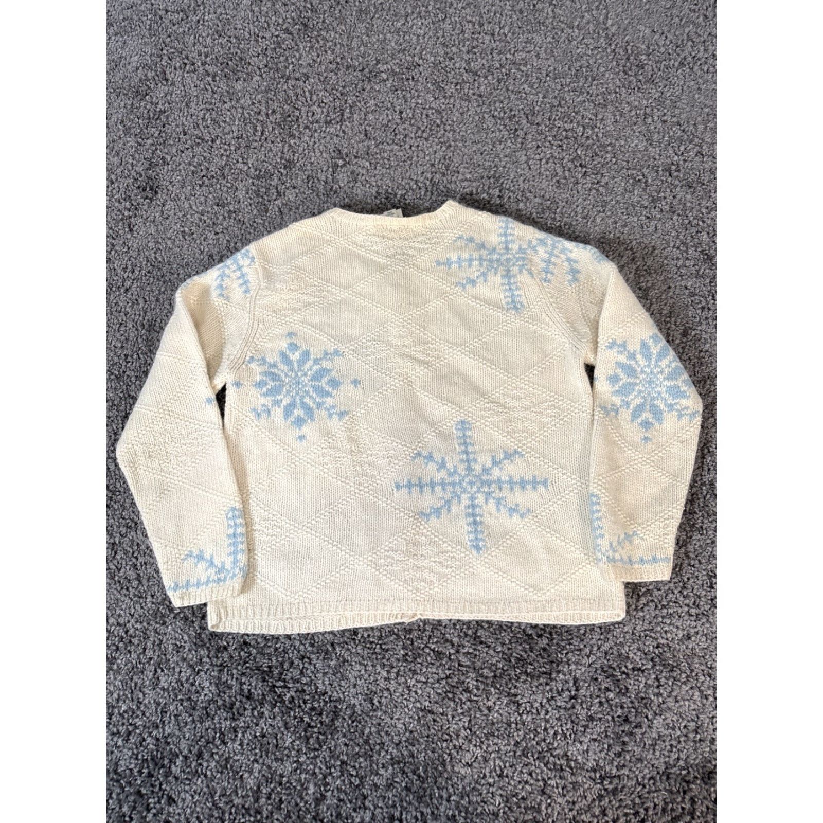 Talbots VINTAGE Talbots Cardigan Sweater Womens PM Petite Wool Ivory Cable-Knit Christmas Winter Womens Size M / US 6-8 / IT 42-44 - 6 Thumbnail