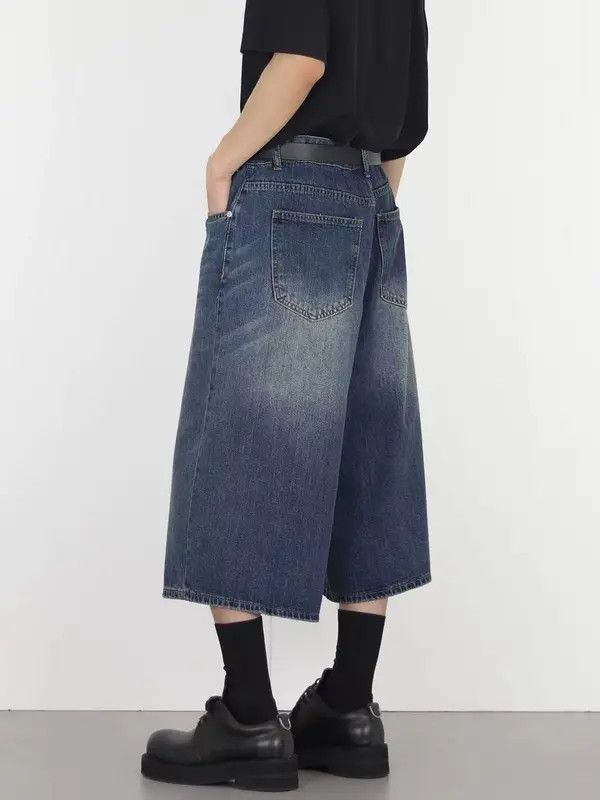 Japanese Brand VIBE Vintage washed distressed loose straight denim shorts Size US 32 / EU 48 - 4 Thumbnail