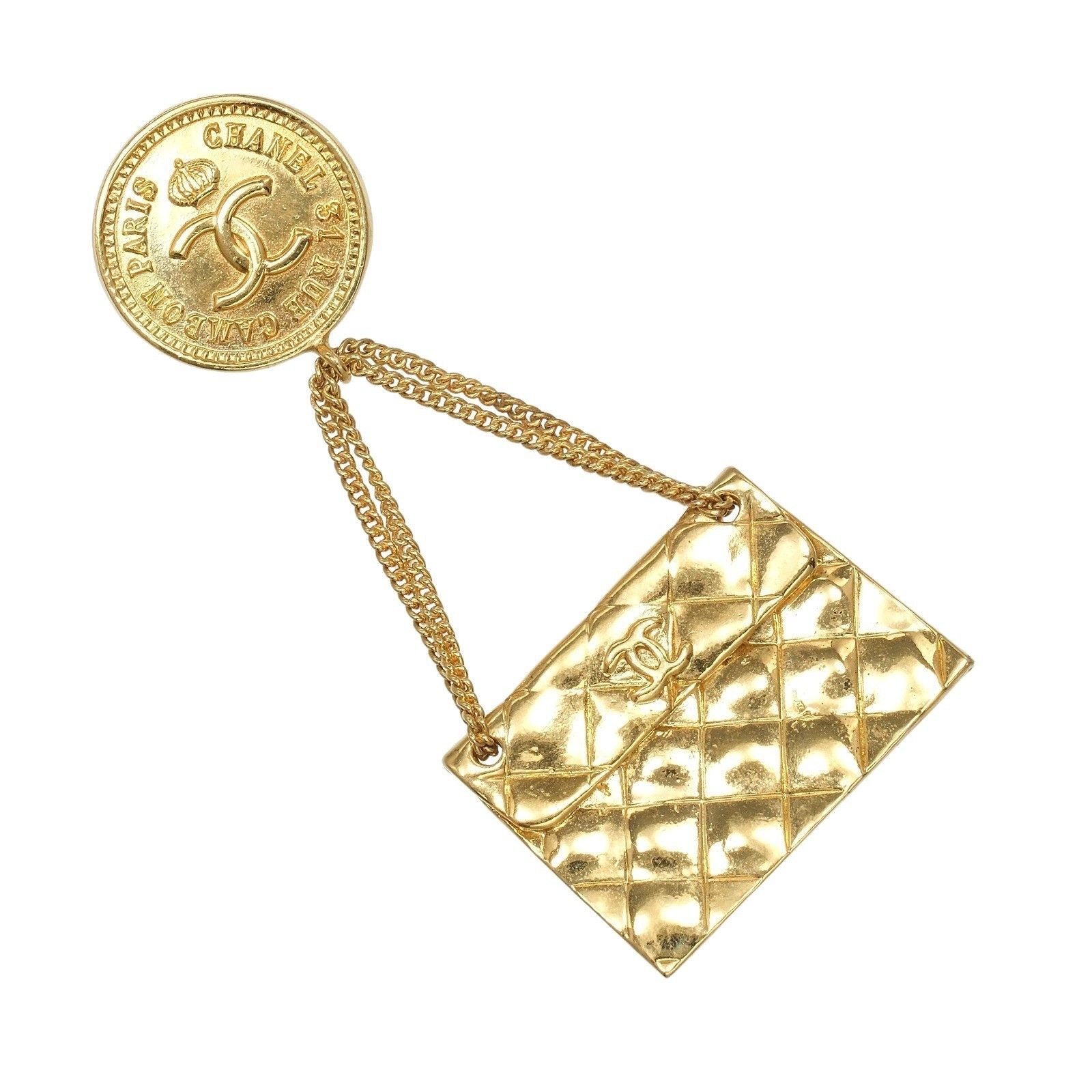 Chanel Chanel Vintage Medallion Flap Bag Brooch Metal Size ONE SIZE - 1 Thumbnail