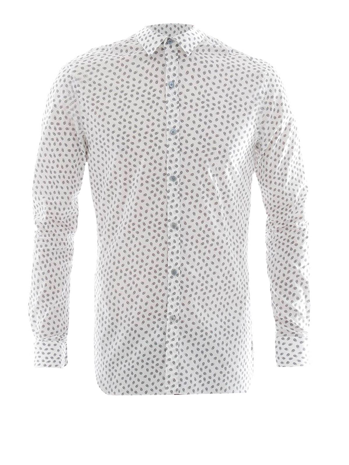 Lanvin o1y0225 Patterned Shirt in White/Black Size US S / EU 44-46 / 1 - 1 Thumbnail