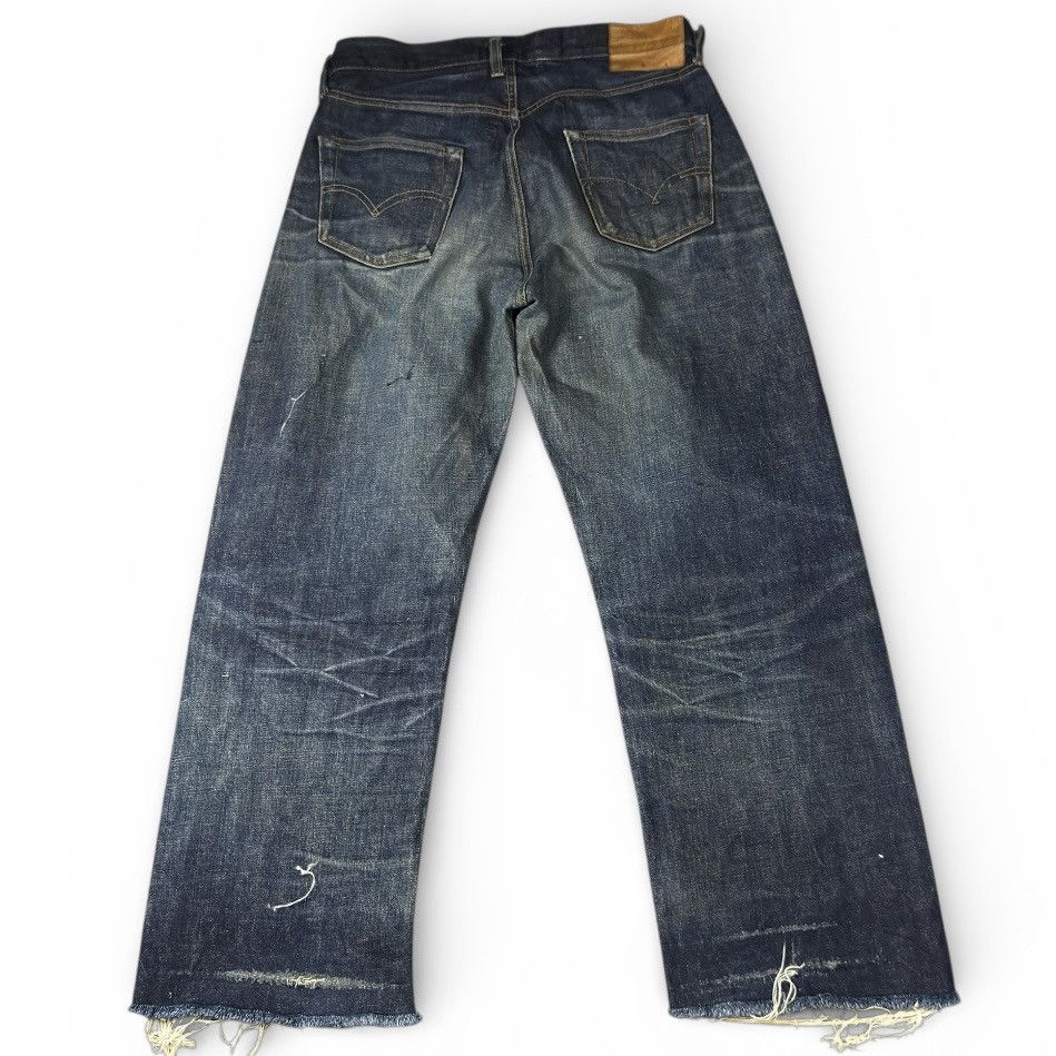 Denim & Co. Vintage Japanese Selvedge Distressed Ripped Wave Raw Denim Size US 30 / EU 46 - 2 Thumbnail