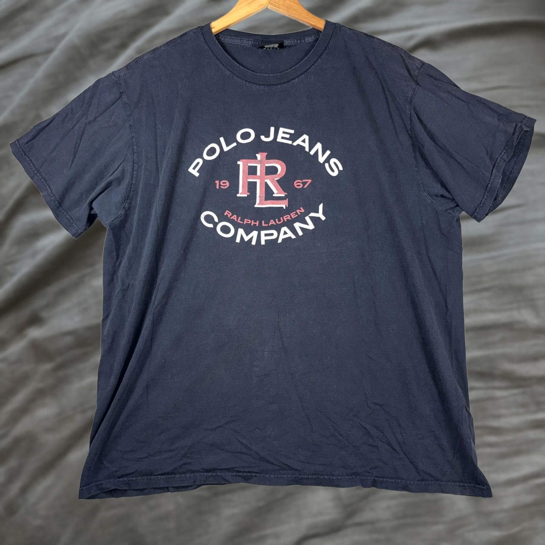 Vintage VINTAGE Polo Jeans Co. Ralph Lauren Shirt Mens 2XL Blue Graphic Tshirt RL Logo 1967 Neck Crew Short Sleeve Cotton Jersey Size US XXL / EU 58 / 5 - 1 Thumbnail