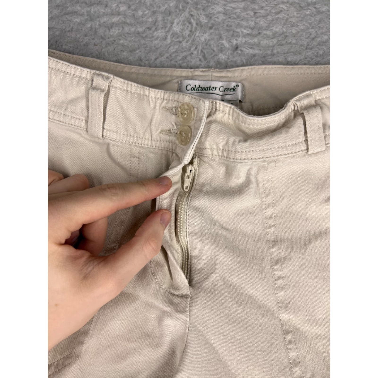 Coldwater Creek Coldwater Creek Beige Capri Pants Womens 6 Petite 29in Waist 21.5in Inseam 5-Pocket Stretch Cotton Twill Rise High Denim/Legwear Size 36" / US 14 / IT 50 - 6 Thumbnail