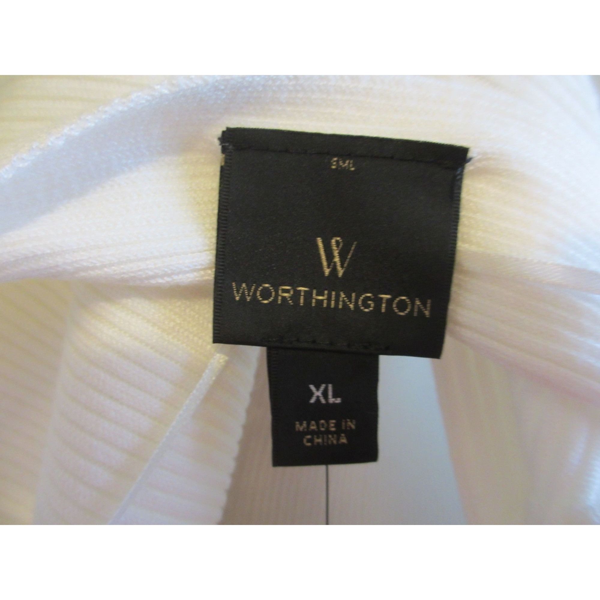 JCPenney Worthington Ribbed Open Front White Cardigan Sweater XL Ligh Size XL / US 12-14 / IT 48-50 - 7 Thumbnail