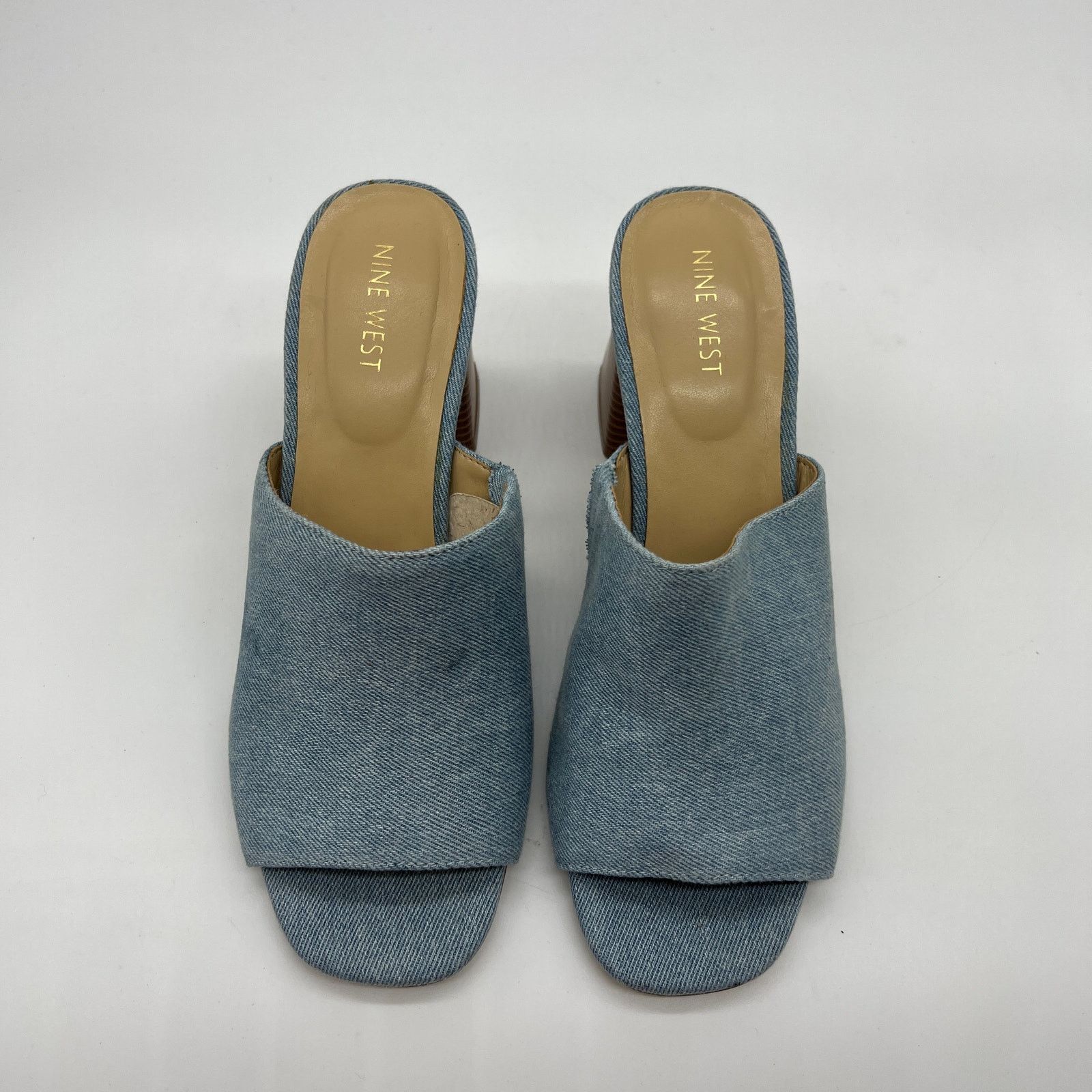 Other Nine West Women's Shoes Wylow Open Toe Size 9.5 Denim Blue Size US 9.5 / IT 39.5 - 2 Thumbnail