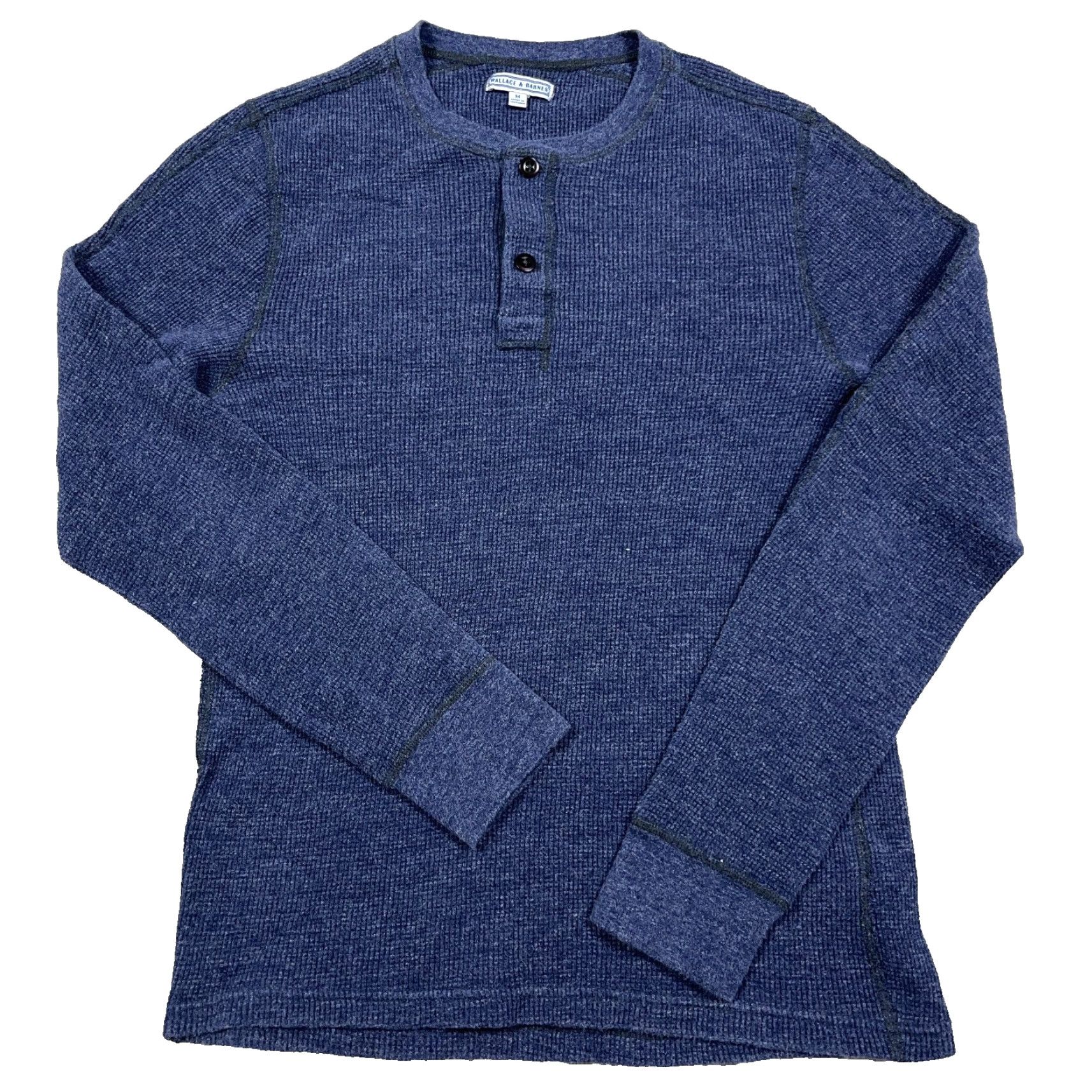 Wallace & Barnes Wallace & Barnes Shirt Men Medium Blue Henley Thermal Waffle Knit Base Layer Size US M / EU 48-50 / 2 - 2 Thumbnail
