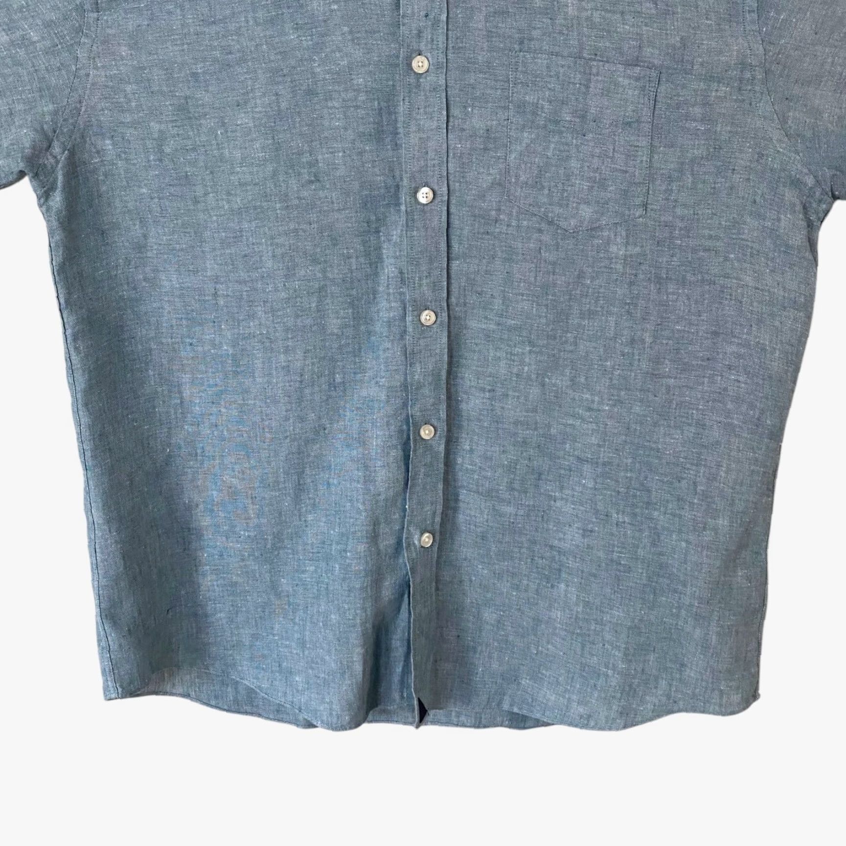 UNTUCKit UNTUCKit Button-Down Linen Shirt Men’s Large Blue Long Sleeve Business Casual Size US L / EU 52-54 / 3 - 6 Thumbnail