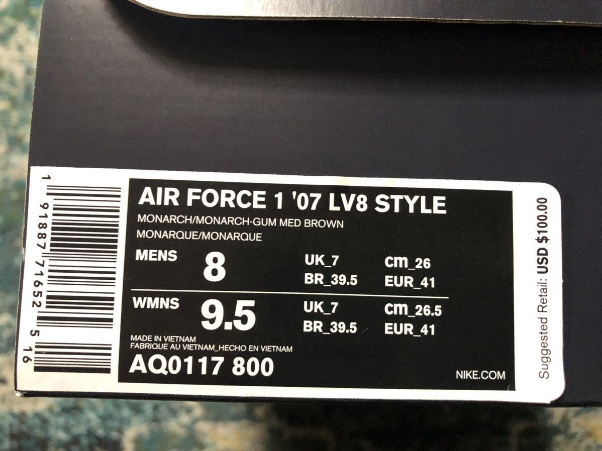 Nike Nike Air Force 1 07’ LV8 Monarch Size US 8 / EU 41 - 11 Thumbnail