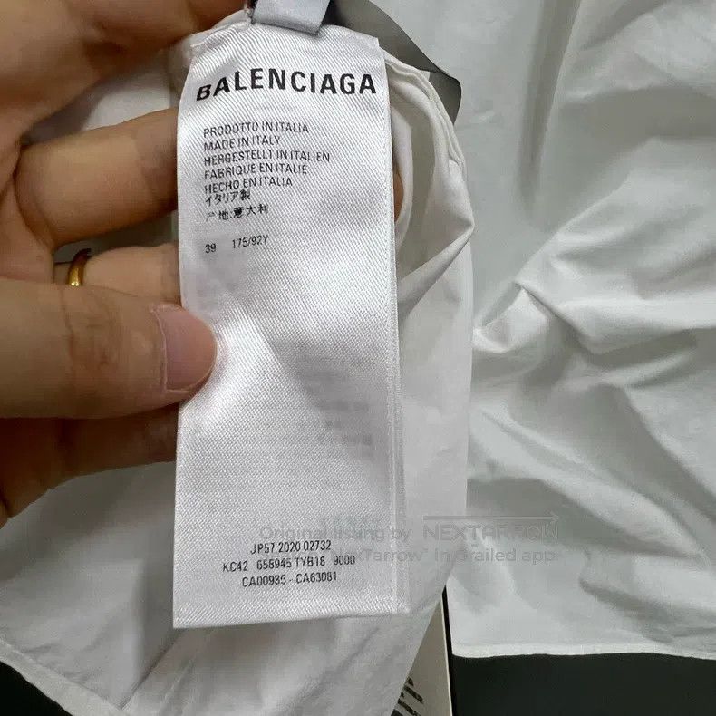 Balenciaga Balenciaga size 39 White Logo Embroidered Long Sleeve Shir Size US M / EU 48-50 / 2 - 3 Thumbnail