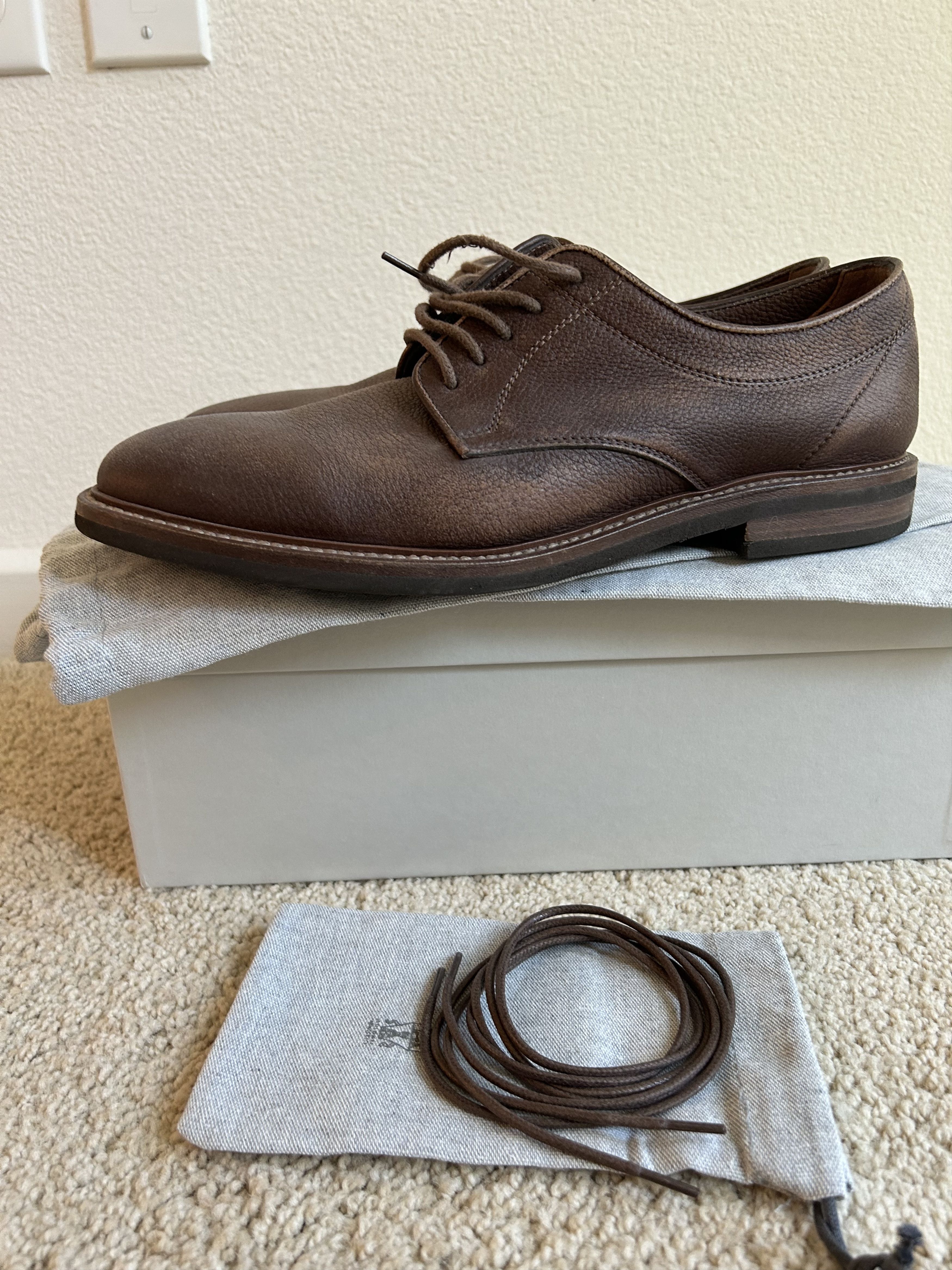 Brunello Cucinelli Brunello Cucinelli Brown Lace Up Derby Shoes Size US 11.5 / EU 44-45 - 3 Thumbnail