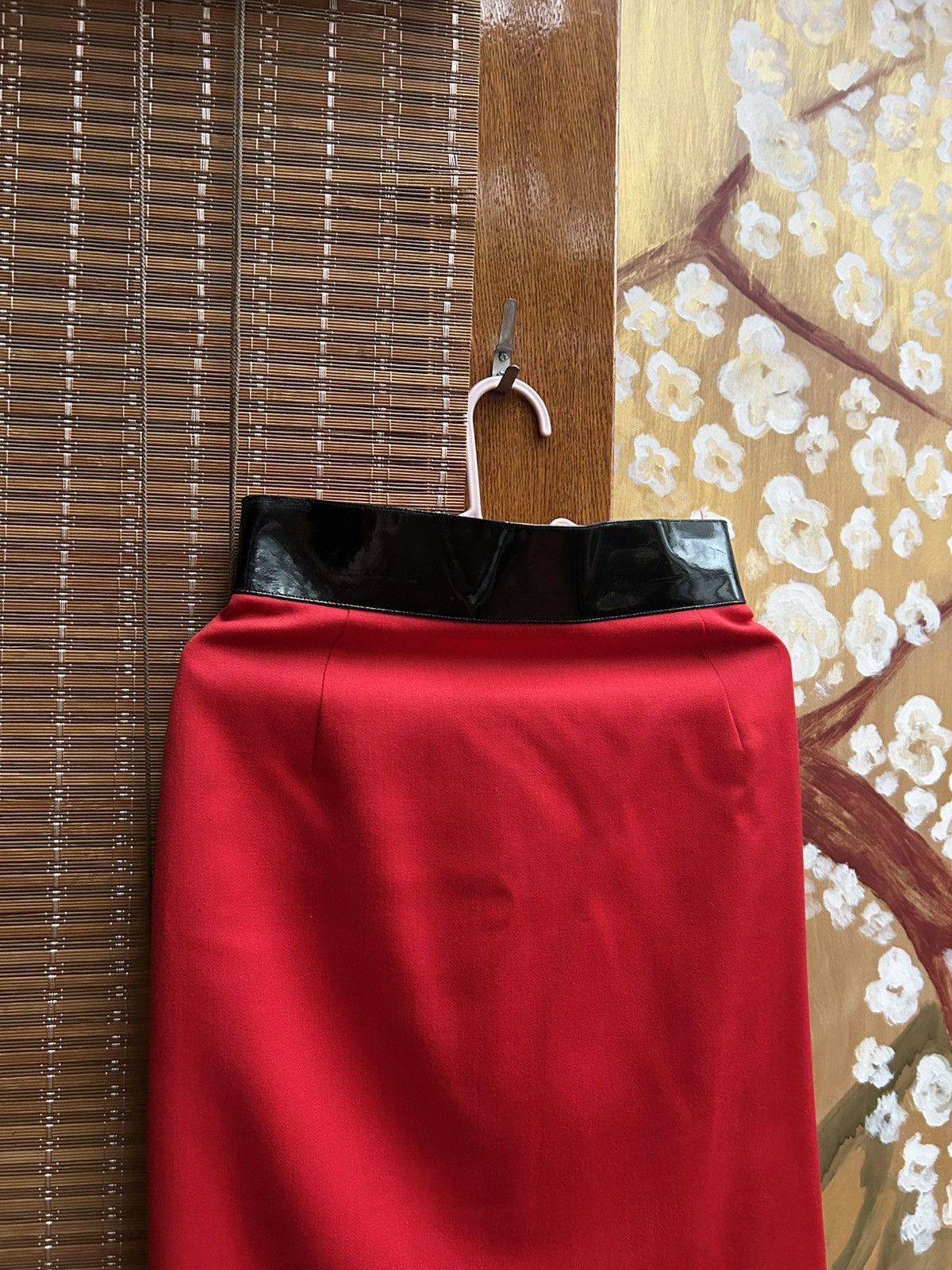 Claude Montana State Of Claude Montana Pencil Wool Vinyl Waistband Skirt Size 27" / US 4 / IT 40 - 3 Thumbnail