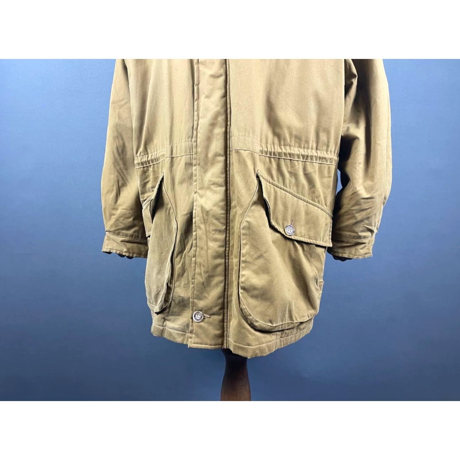 Lacoste Lacoste Jacket Mens Regular Size 6 Beige Cotton Full Zip Mid-Length Winter Warm Long Sleeve Sports Outdoor Regular Mens Beige Lacoste Jacket Size US S / EU 44-46 / 1 - 5 Thumbnail