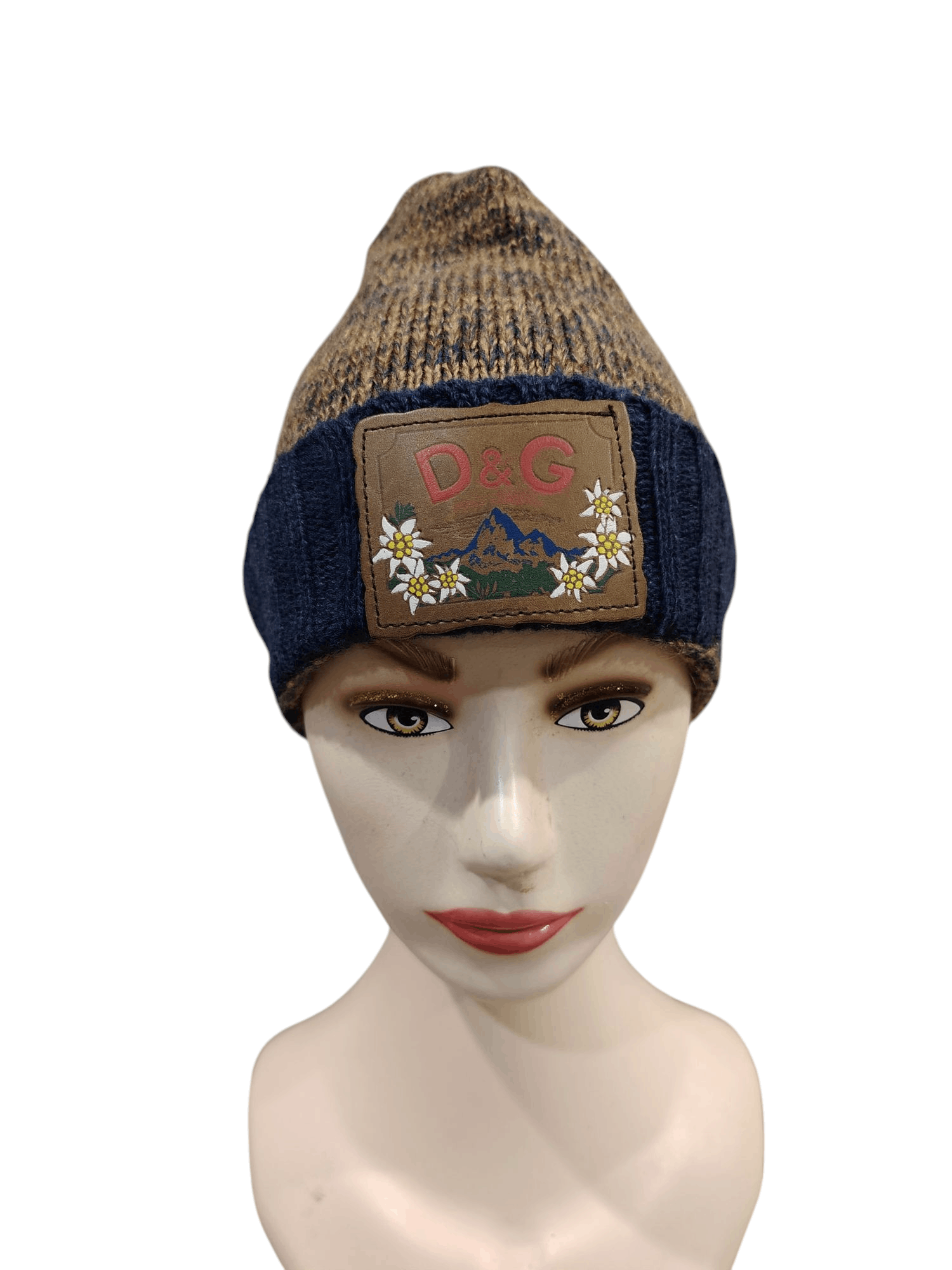 Dolce & Gabbana D&G - Dolce & Gabbana Leather Patches Snowcap/ Beanie Size ONE SIZE - 1 Thumbnail