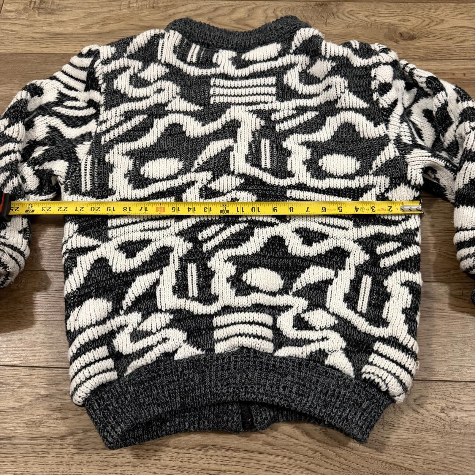 Other Vintage 80s 90s Acrylic Knit Cardigan Zip Sweater Art Size M Size M / US 6-8 / IT 42-44 - 7 Thumbnail