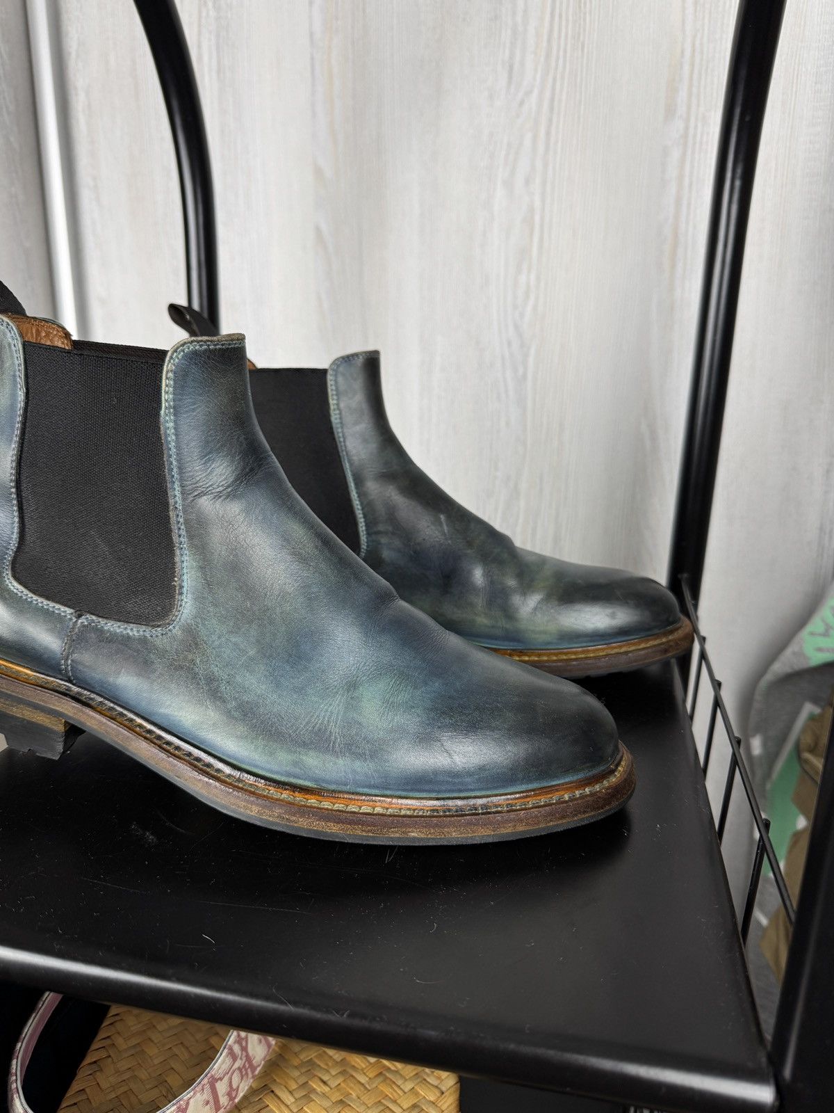 Handmade Italian bespoke Handmade Calfskin Vibram sole Chelsea boots Size US 7.5 / EU 40-41 - 4 Thumbnail