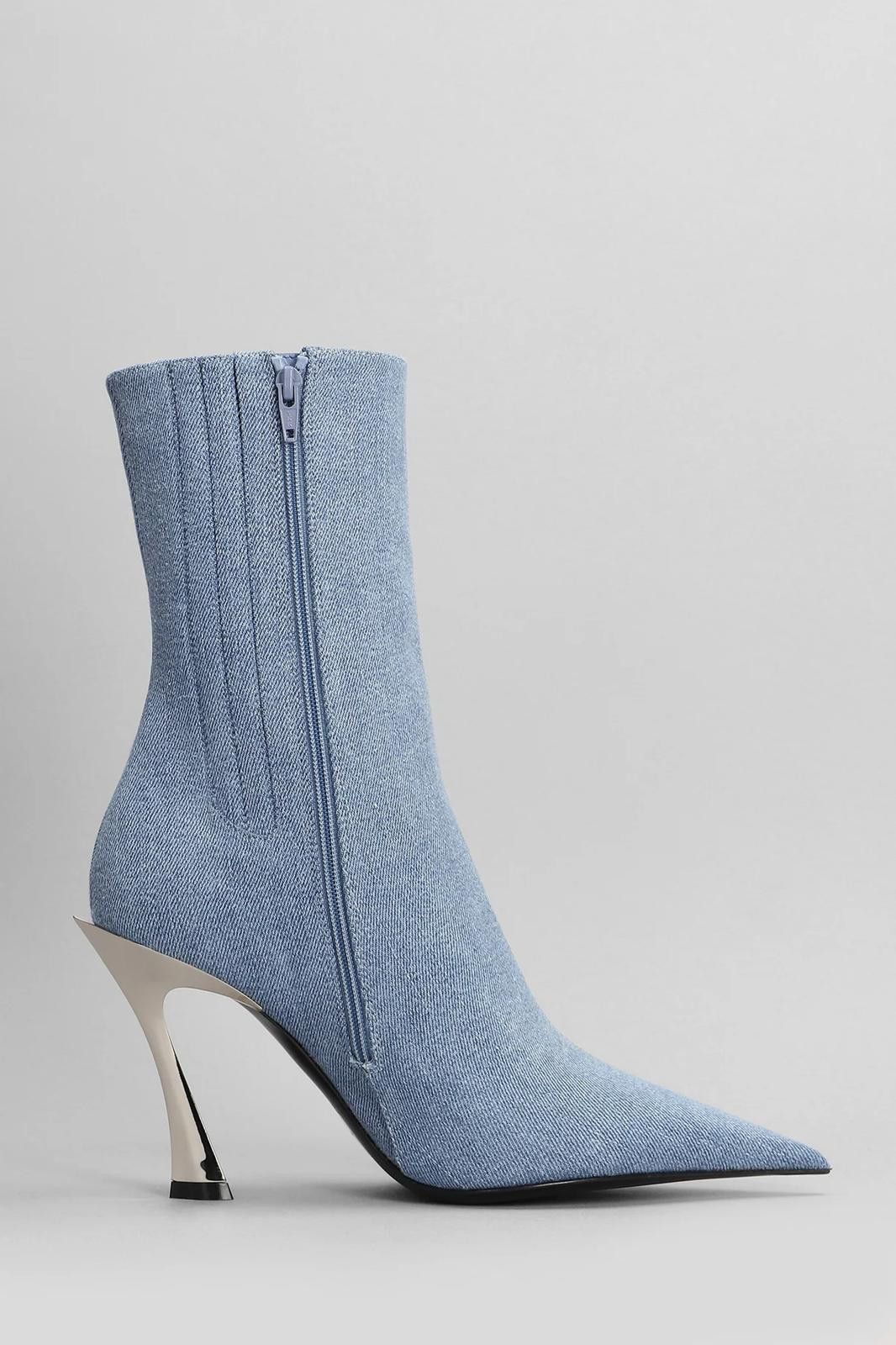 Mugler 95mm Denim ankle boots med.blue Sz7 Ret.$1395