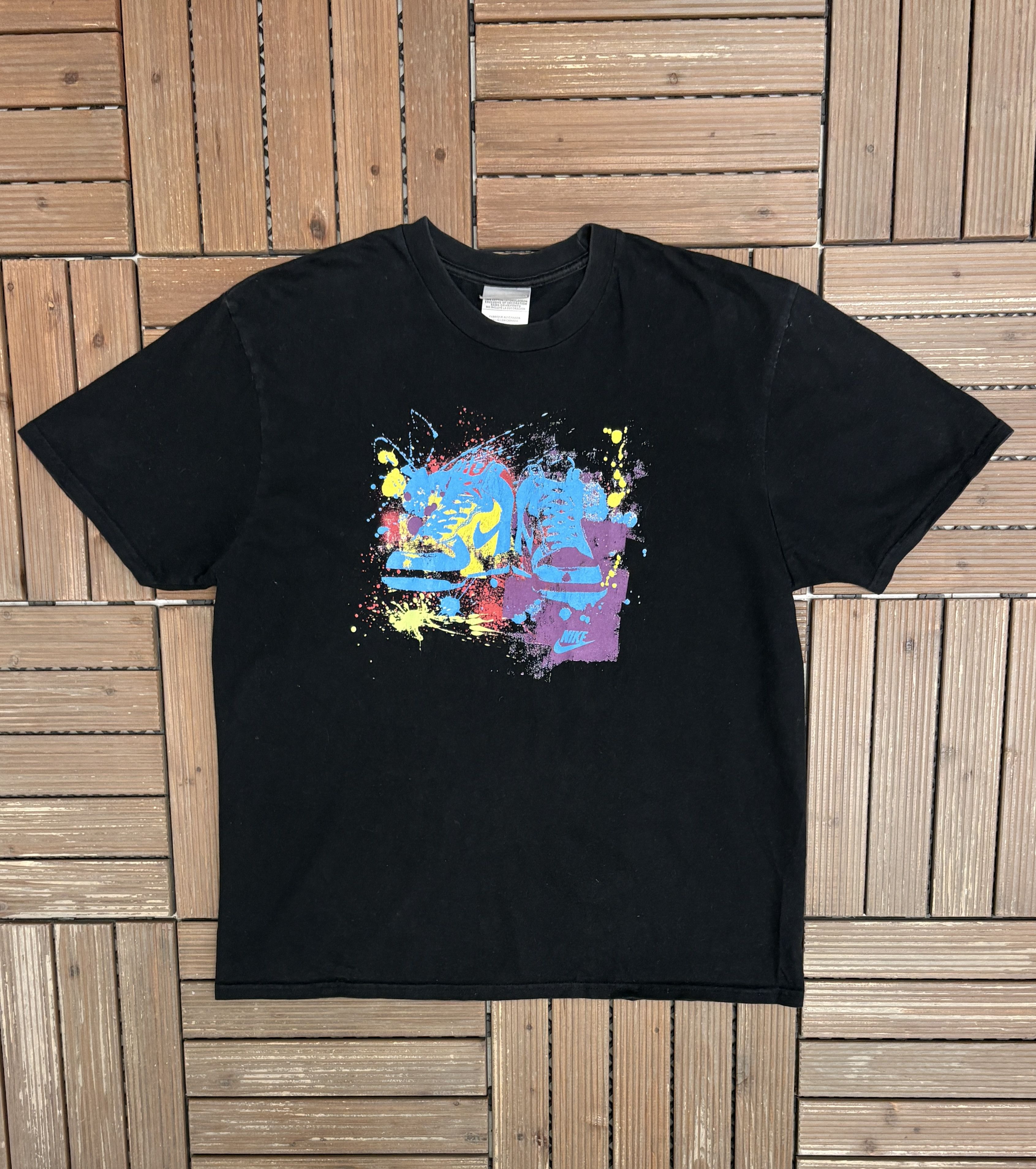 Nike Nike Abstract Paint Vintage Y2K Black T-Shirt Tee Size US XL / EU 56 / 4 - 1 Thumbnail