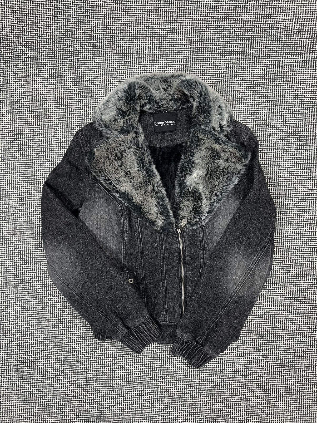 If Six Was Nine Faux fur denim zip up moto style jacket L.G.B. style Size M / US 6-8 / IT 42-44 - 2 Thumbnail