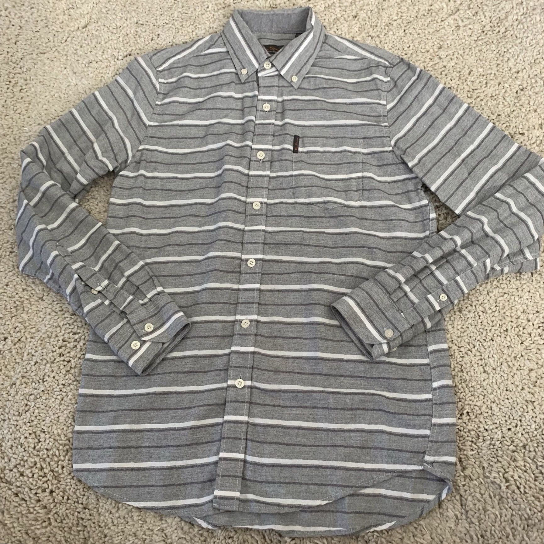 Ben Sherman Ben Sherman Shirt Mens Small Gray Striped Long Sleeve Button-Up Size US S / EU 44-46 / 1 - 3 Thumbnail