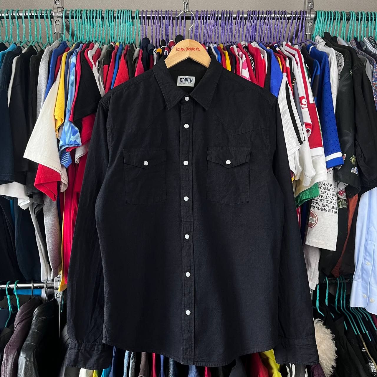 Edwin EDWIN Memphis Black Denim Button Shirt Size L Size US L / EU 52-54 / 3 - 1 Thumbnail